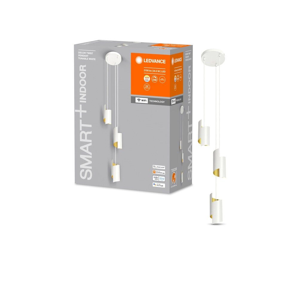 Ledvance Pendelleuchte Steel, 24,5W, warmweiß, 1500lm, smarthomefähig, warmweiß