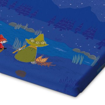 Posterlounge Leinwandbild Moomin, Die Mumins unter Sternschnuppen, Kinderzimmer Illustration