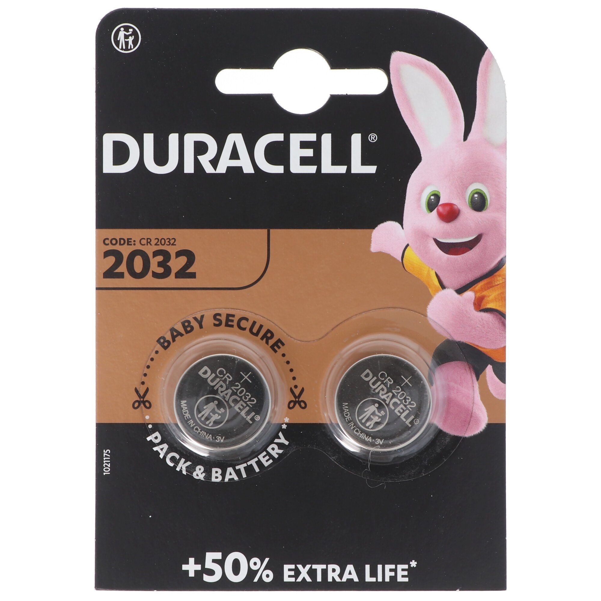 Duracell Duracell CR2032 Lithium Batterie 3 Volt mit bis zu 180mAh Kapazität 2 Batterie, (3,0 V)