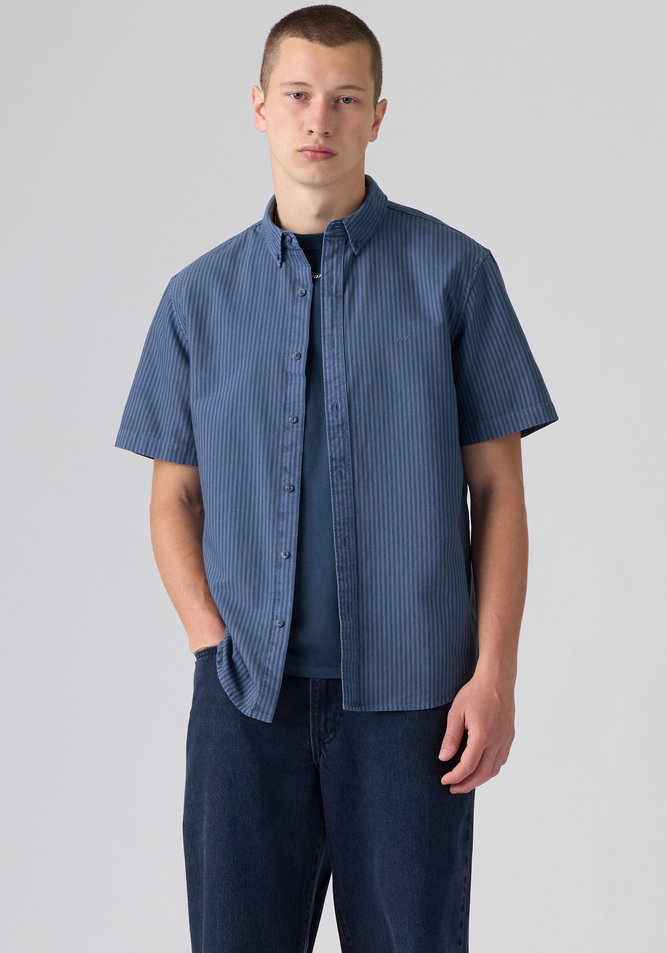 Levi's® Kurzarmhemd SS AUTHENTIC BUTTON DOWN mit kleiner Logostickerei auf der Brust