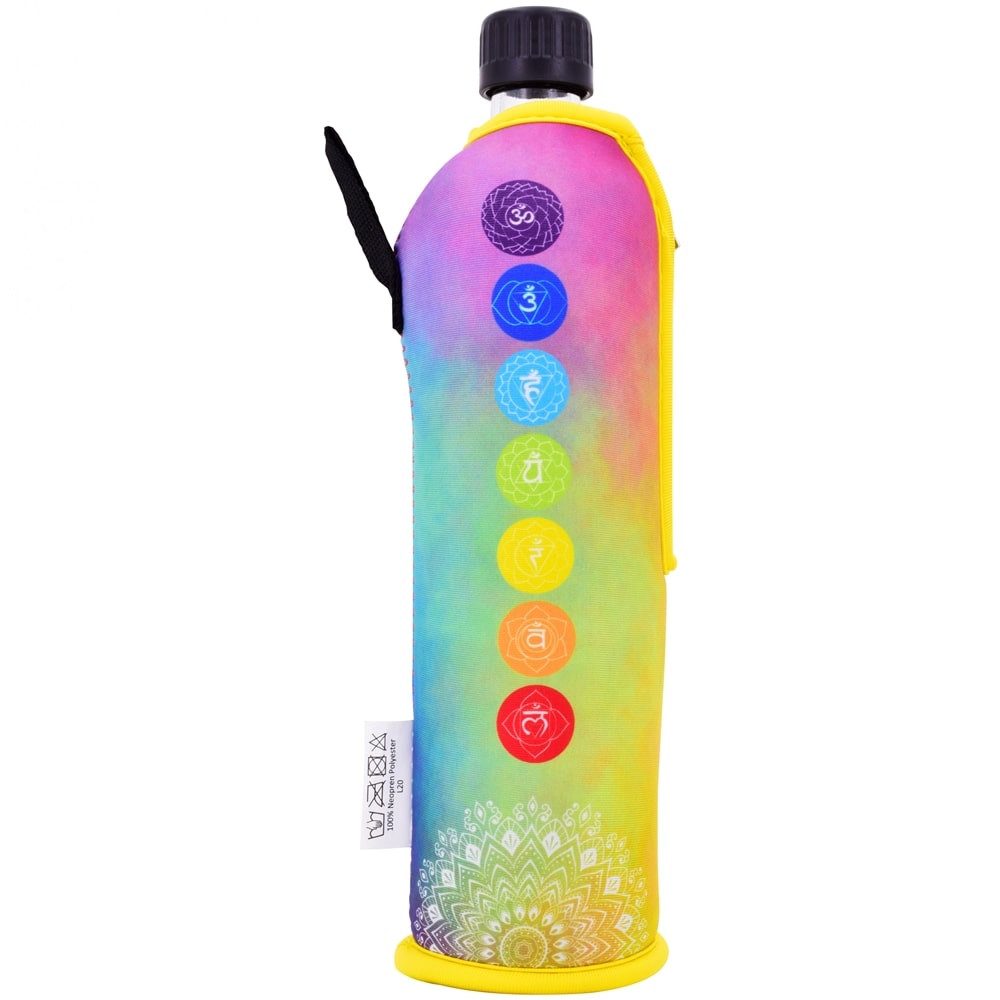Dora's Trinkflasche Glastrinkflasche 0,5l – inkl. Neoprenhülle – verschiedene Motive, Große Designauswahl - Schraubverschluss + Praktische Trageschlaufe