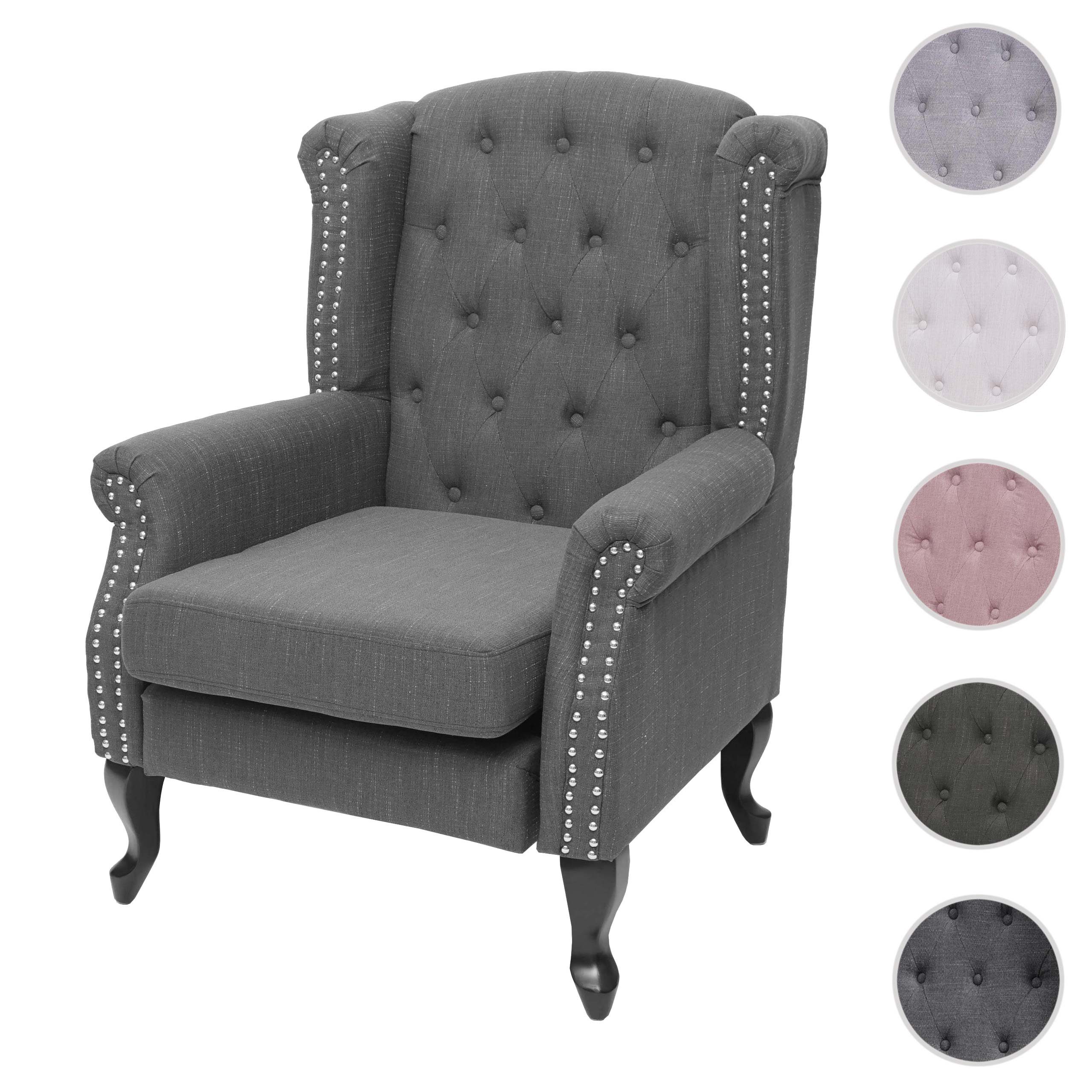 MCW Relaxsessel Chesterfield Oxford-S, Dekorativer Nietenbesatz, Wasserabweisender Bezug, Chesterfield Stil