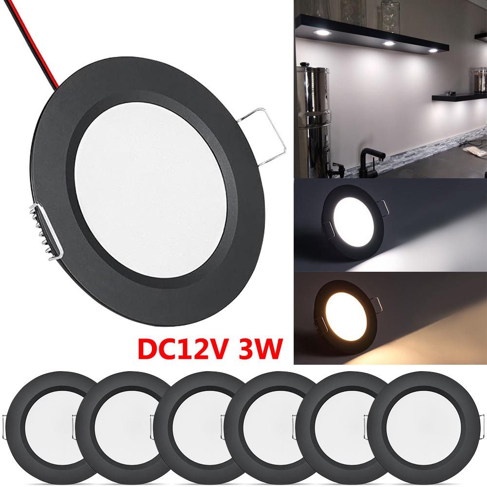 Lapalife LED Deckenleuchte 12V Einbaustrahler Ultra Flach Vollaluminium, Panel Licht Einbauspots, LED fest integriert, Deckenstrahler Für Wohnmobil Boot Yacht Campingwagen Schrank