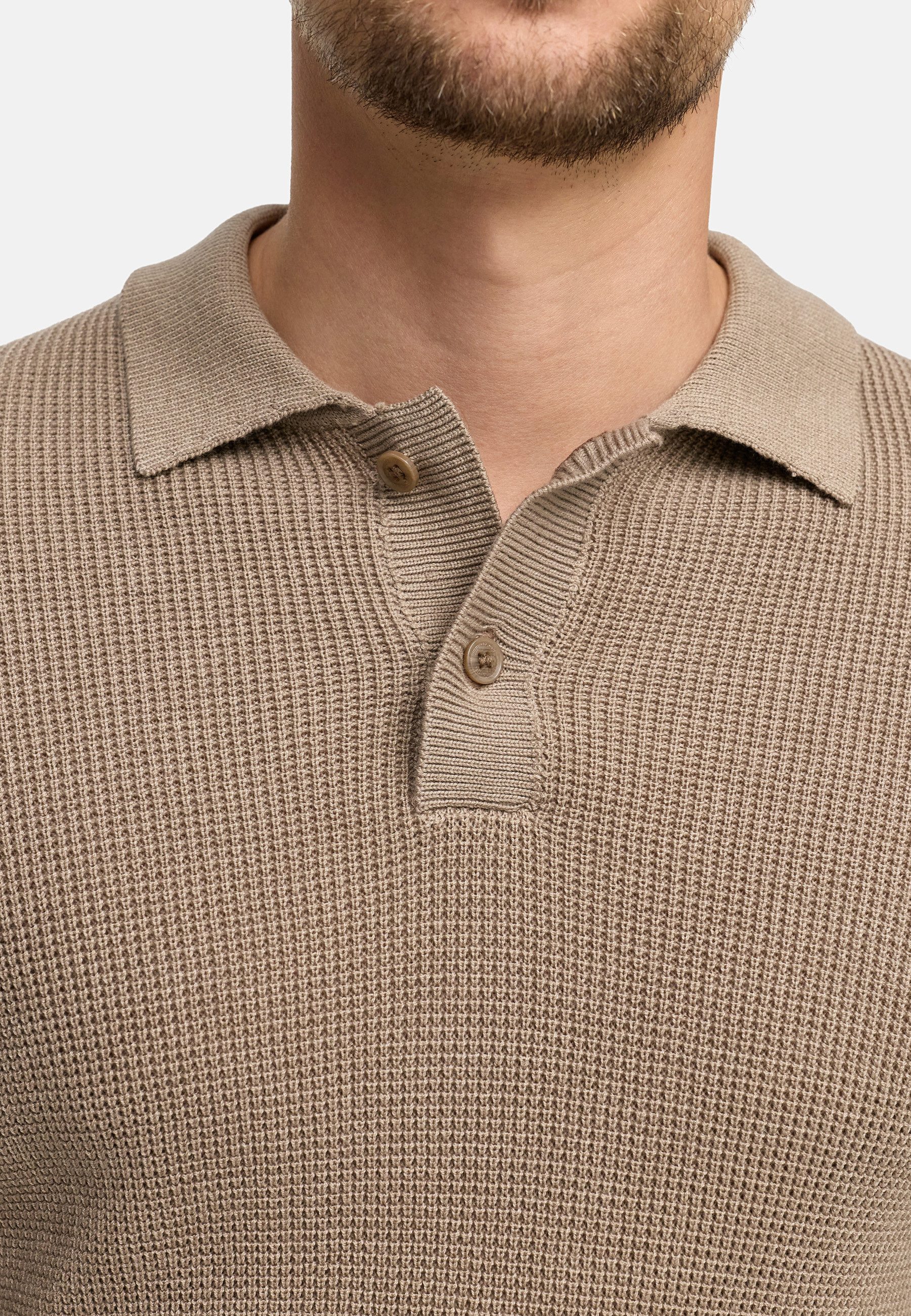 Jeff Strickpullover Herren JFTristan polo Pullover Herrenpullover mit Polokragen und Knopfleiste