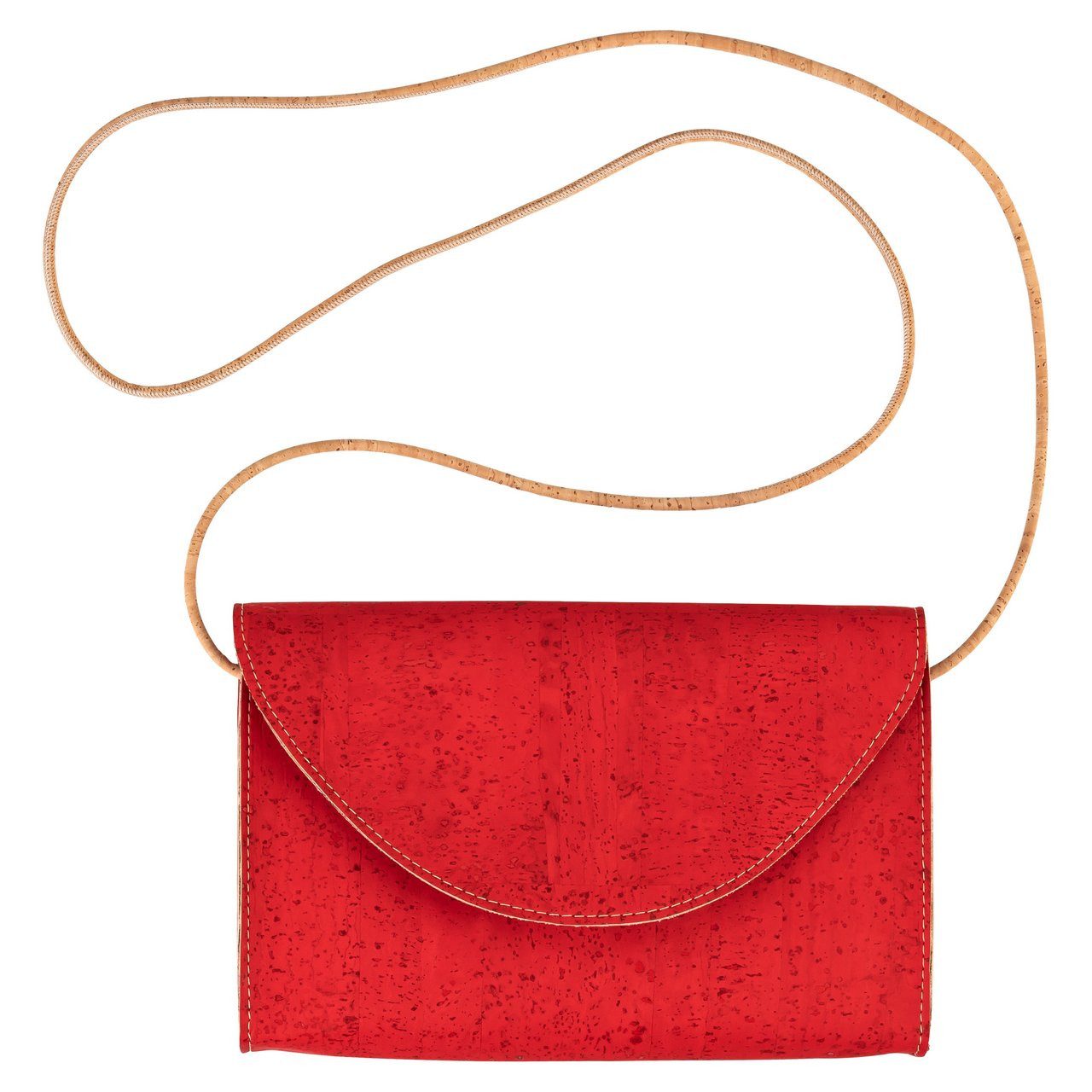 Kork-Deko.de Handtasche Kleine rote Kork-Clutch – vegan, leicht & nachhaltig handgefertigt (mit Magnetverschluss, Handtasche)