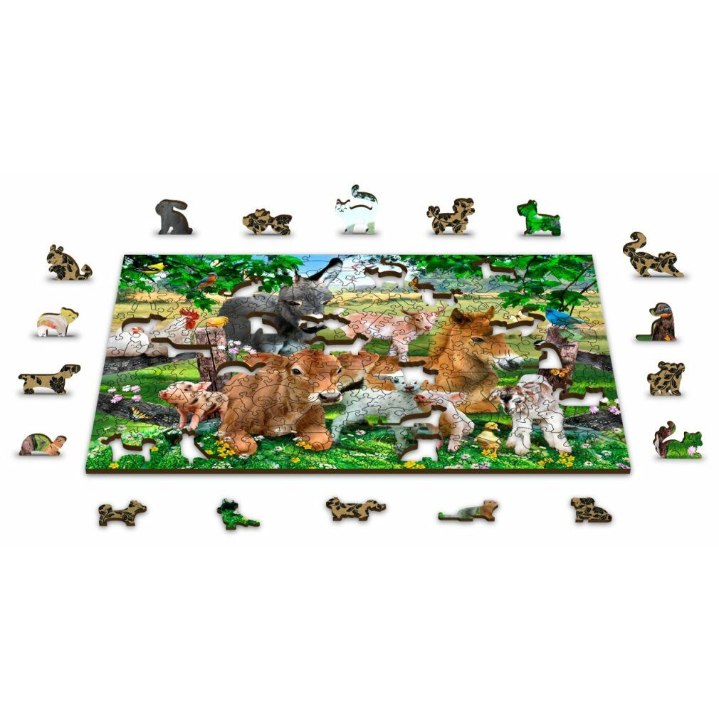 Wooden City Puzzle Holzpuzzle Kinderzimmer auf dem Bauernhof 2in1, 300 Teile ECO, Puzzleteile