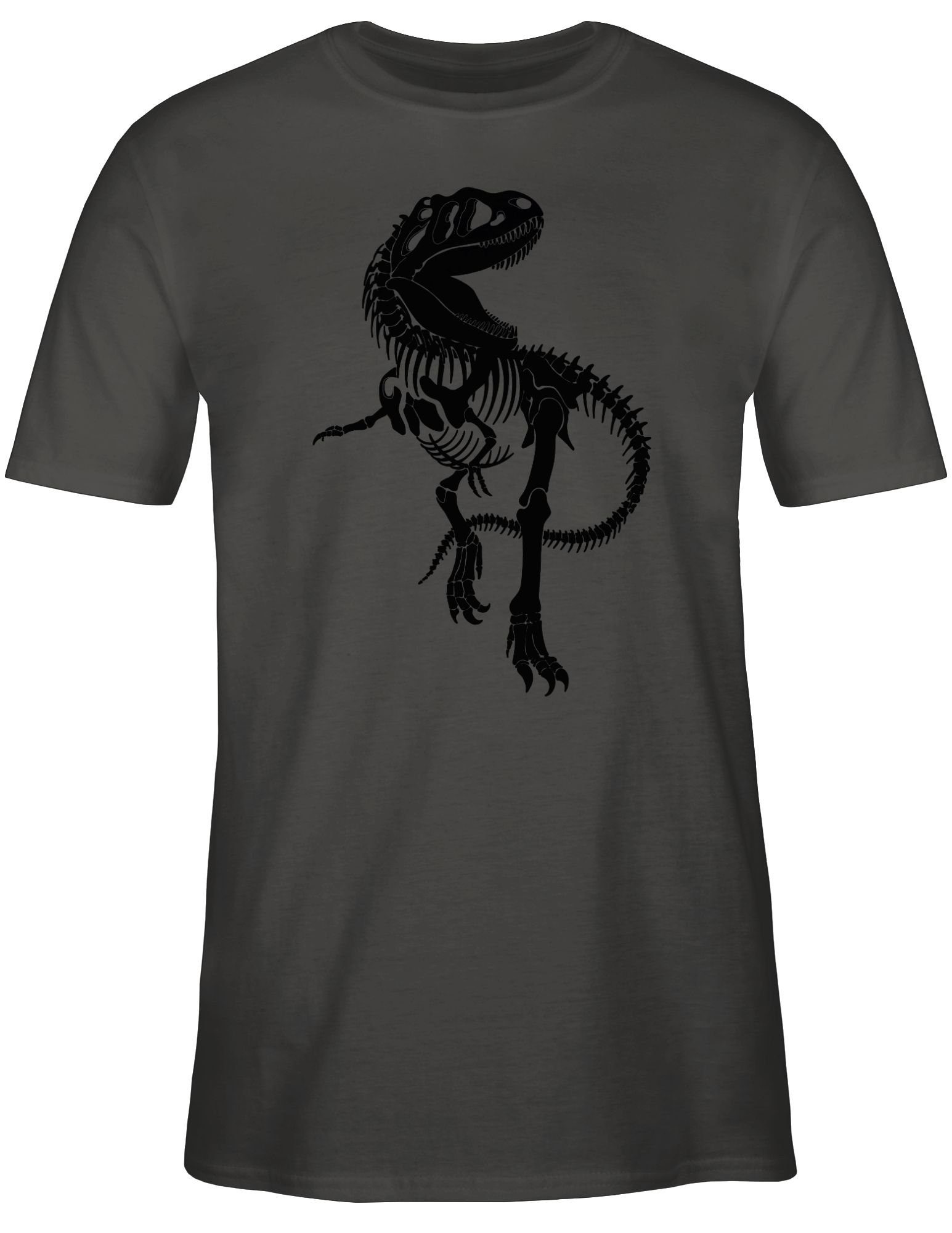 1 T-Rex Zubehör schwarz T-Shirt Skelett Tiere Dunkelgrau - Shirtracer