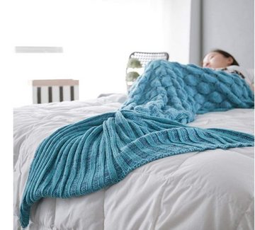 4-Jahreszeitenbett, Meerjungfrau Decke Schlafsack Sofa Decke 200 x 90 cm, YI