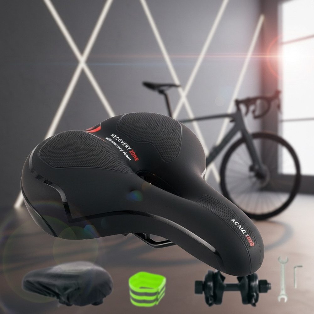 Mucola Fahrradsattel Fahrradsattel Ergonomischer Gel Memory-Schaum Citybike Mountainbike (Stück, mit Sattelbezug), Atmungsaktiv