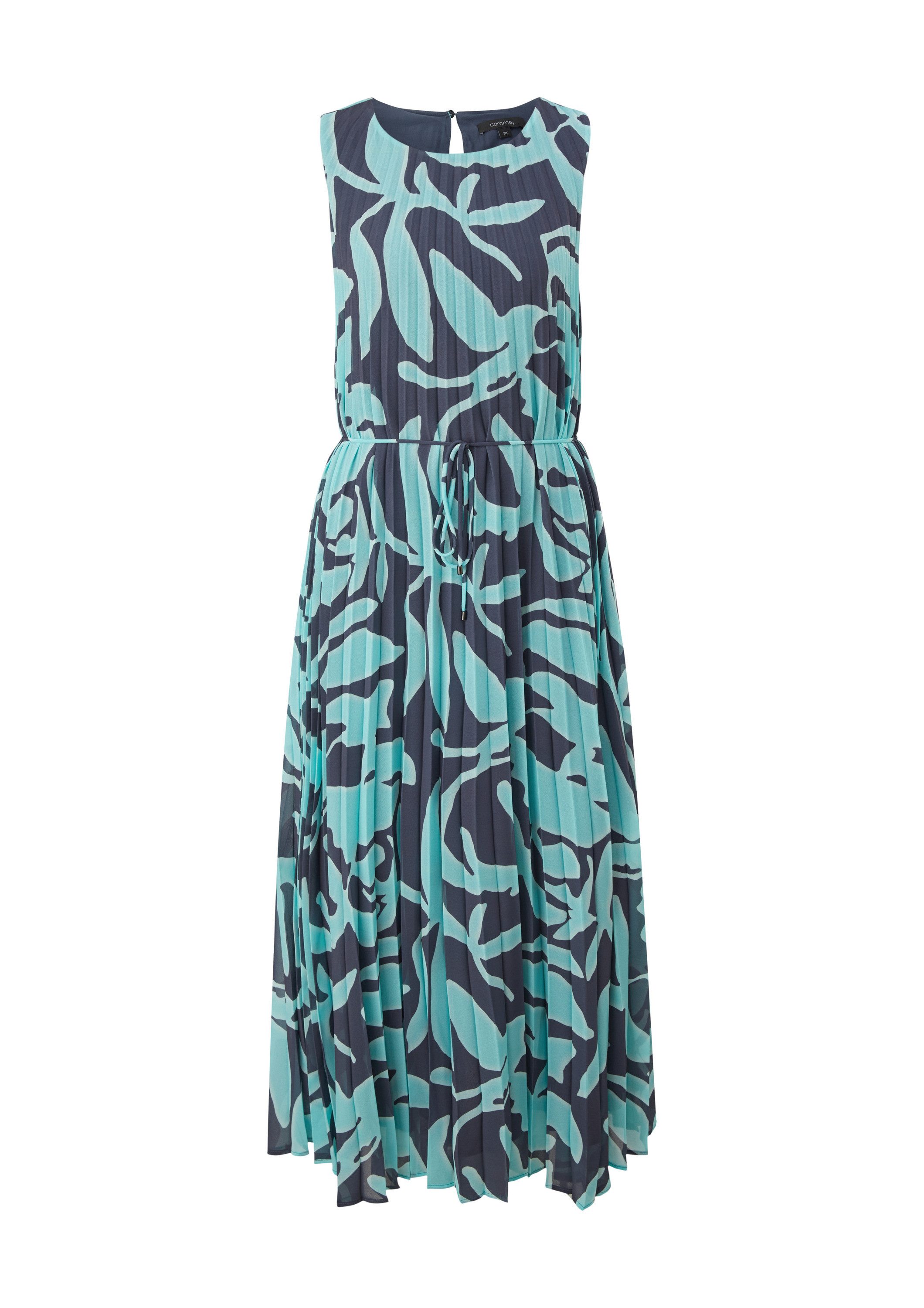 comma Maxikleid Kleid Chiffonkleid mit Plisseefalten