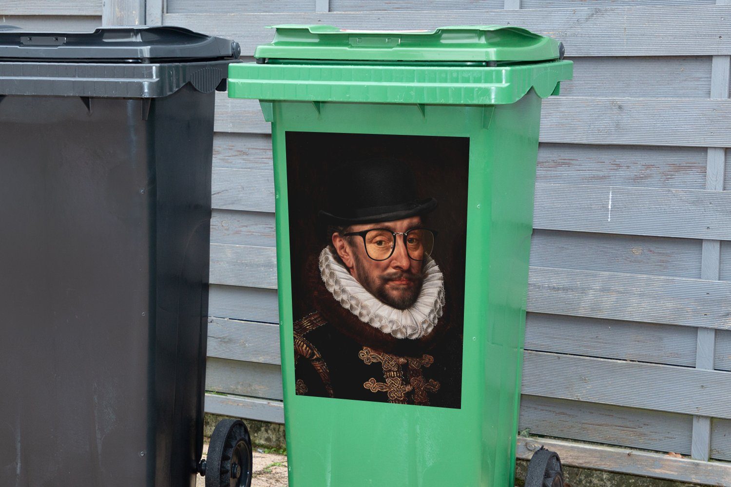 MuchoWow Wandsticker - Mülleimer-aufkleber, Mülltonne, Oranien St), Abfalbehälter Thomasz Wilhelm Bril Container, Adriaen (1 - von Sticker