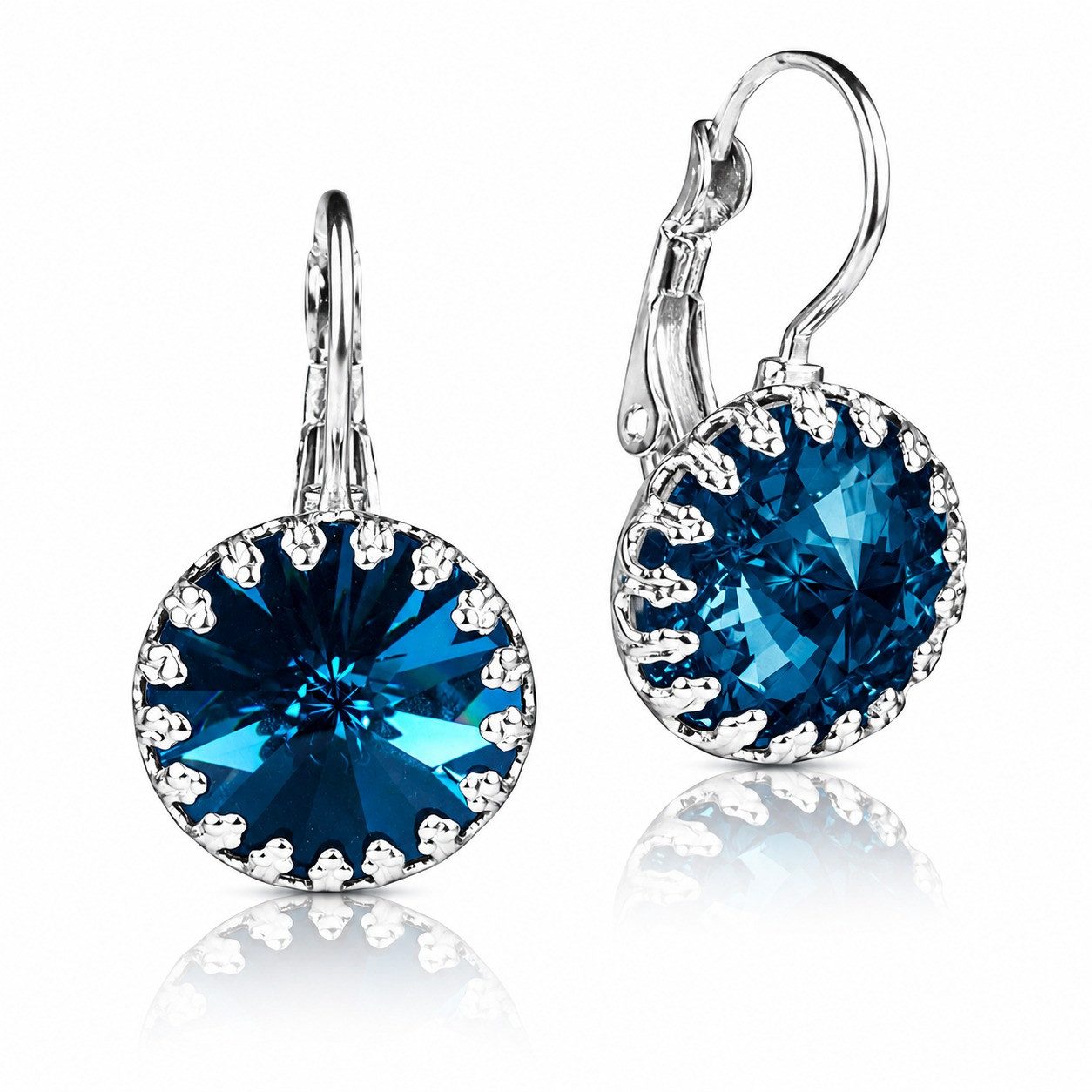 LUISIA® Paar Ohrhänger Kronen Ohrringe "Vivana" mit Kristallen von Swarovski® (2-tlg., inkl. Schmuckbox)