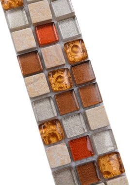 Mosani Mosaikfliesen Bordüre Zierleiste Sockelleiste Glas Mosaikbordüre Akzentleiste