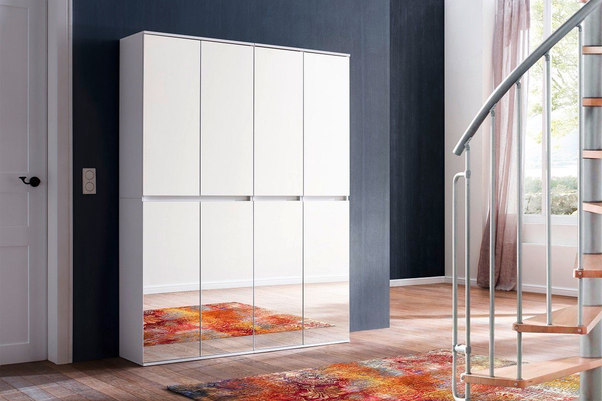 trendteam Kleiderschrank Garderobenschrank Mirror, Kombination, weiß, günstig online kaufen