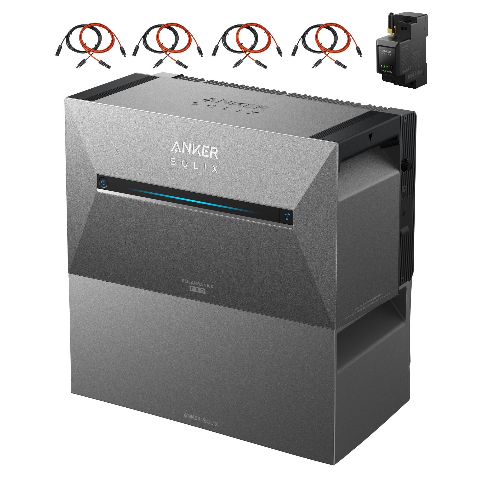 Anker Balkonkraftwerk Anker SOLIX Solarbank 3 E2700 Pro mit Speicher für Balkonkraftwerk, 1800 W, (Speicher mit integriertem Wechselrichter, All-in-One Stromspeicher 2,668kWh), KI-optimiertes Balkonkraftwerk mit Speicher - dynamische Überwachung