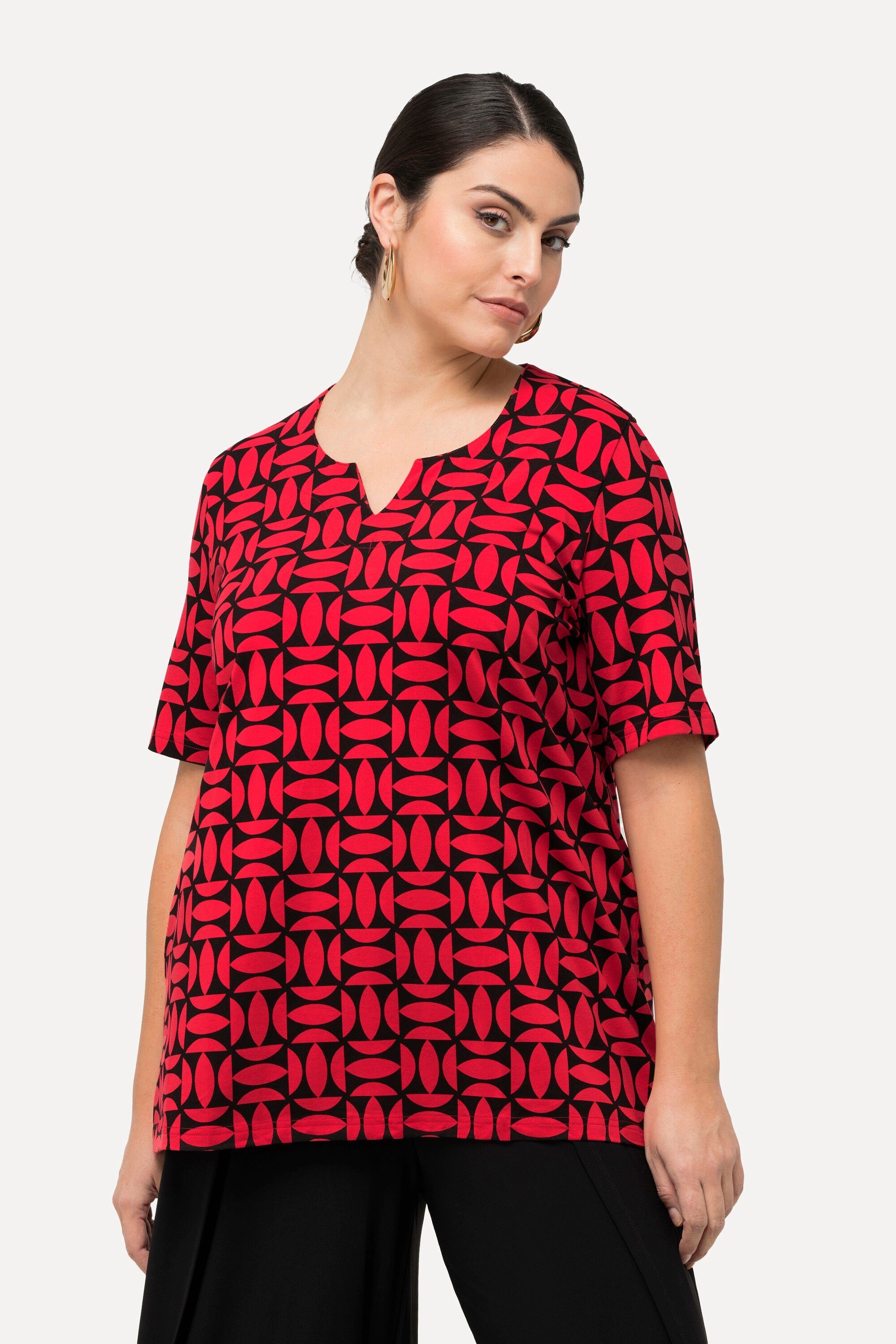 Ulla Popken Damen Struktursweatshirt mit Volant, A-line T-Shirt
