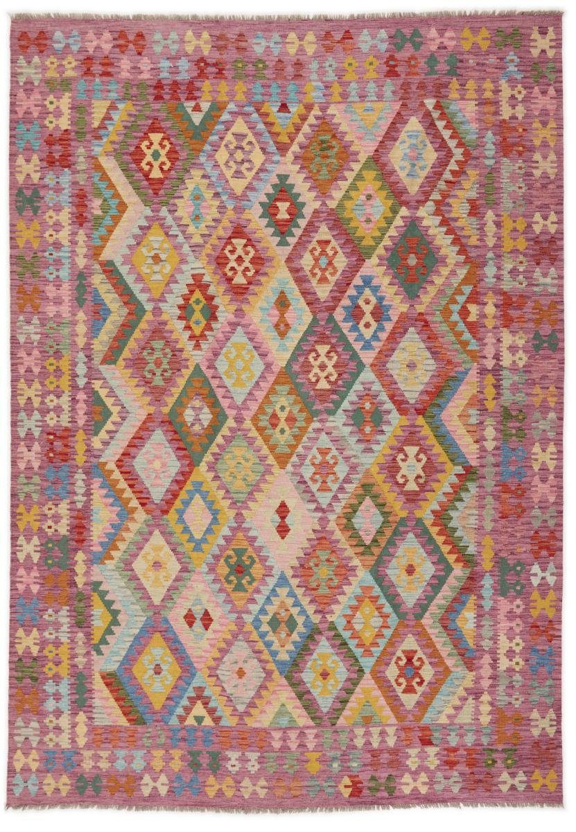 Orientteppich Kelim Afghan 245x350 Handgewebter Orientteppich, Nain Trading, rechteckig, Höhe: 3 mm | Kurzflor-Teppiche