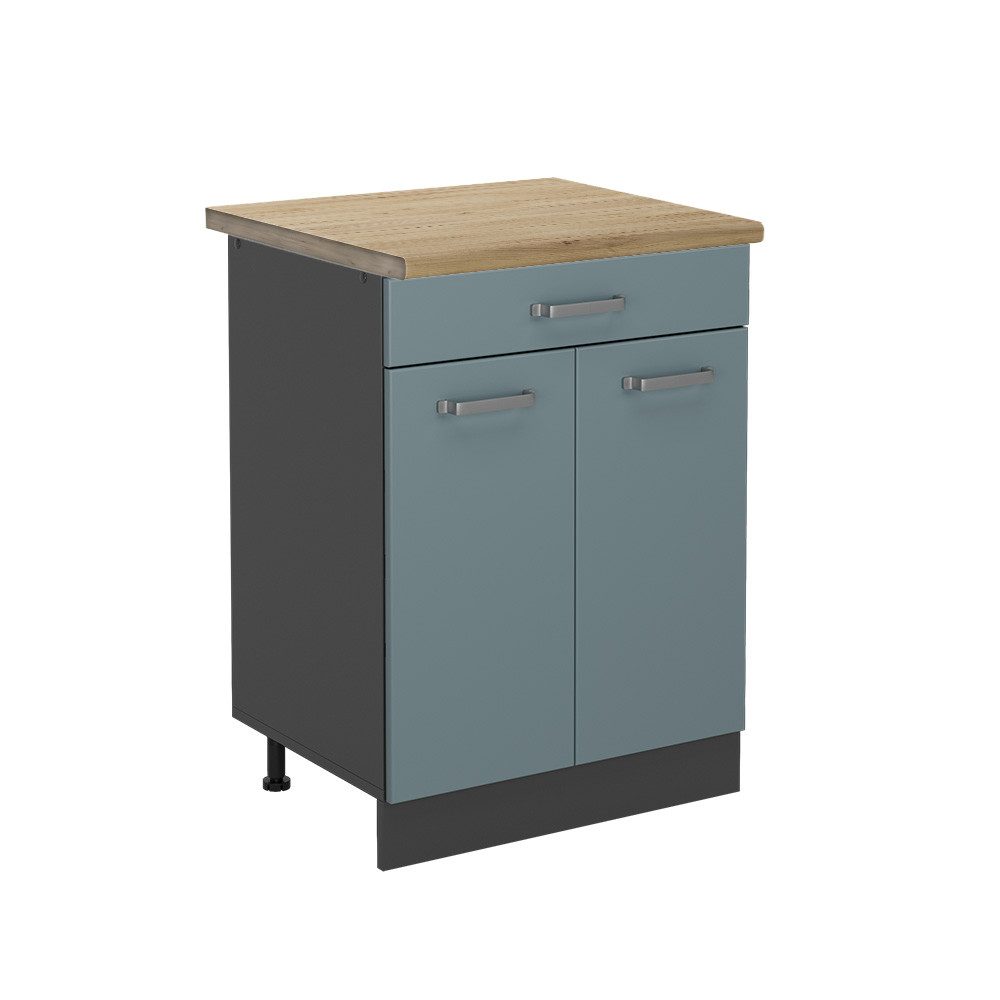 Vicco Unterschrank R-Line, Blau-Grau/Anthrazit, 60 cm, günstig online kaufen