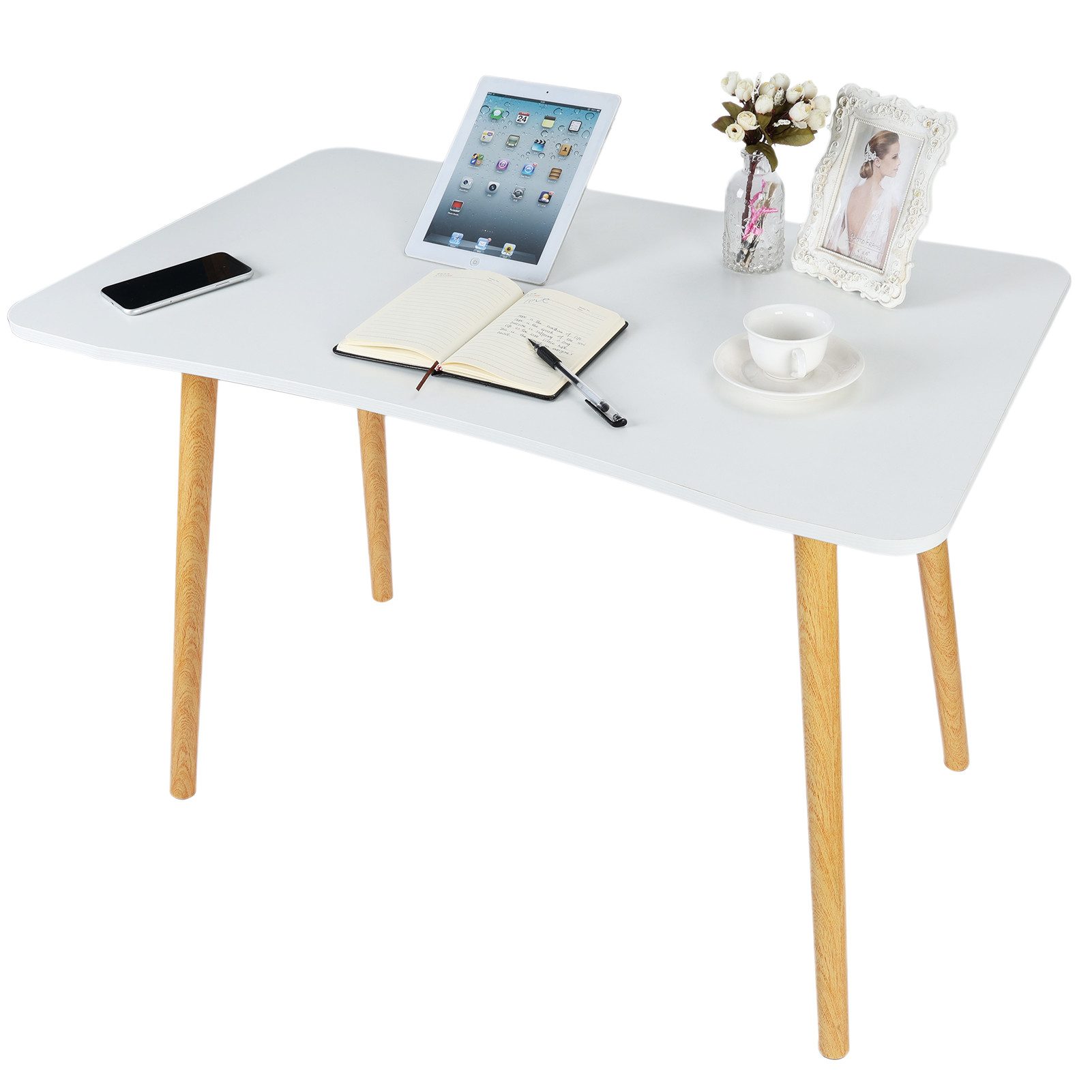 Rutaqian Tischelement Einfacher Schreibtisch 100x60 cm Moderner Computertisch Schülertisch, für Heimbüro, Arbeitszimmer, Studenten-Schreibtisch