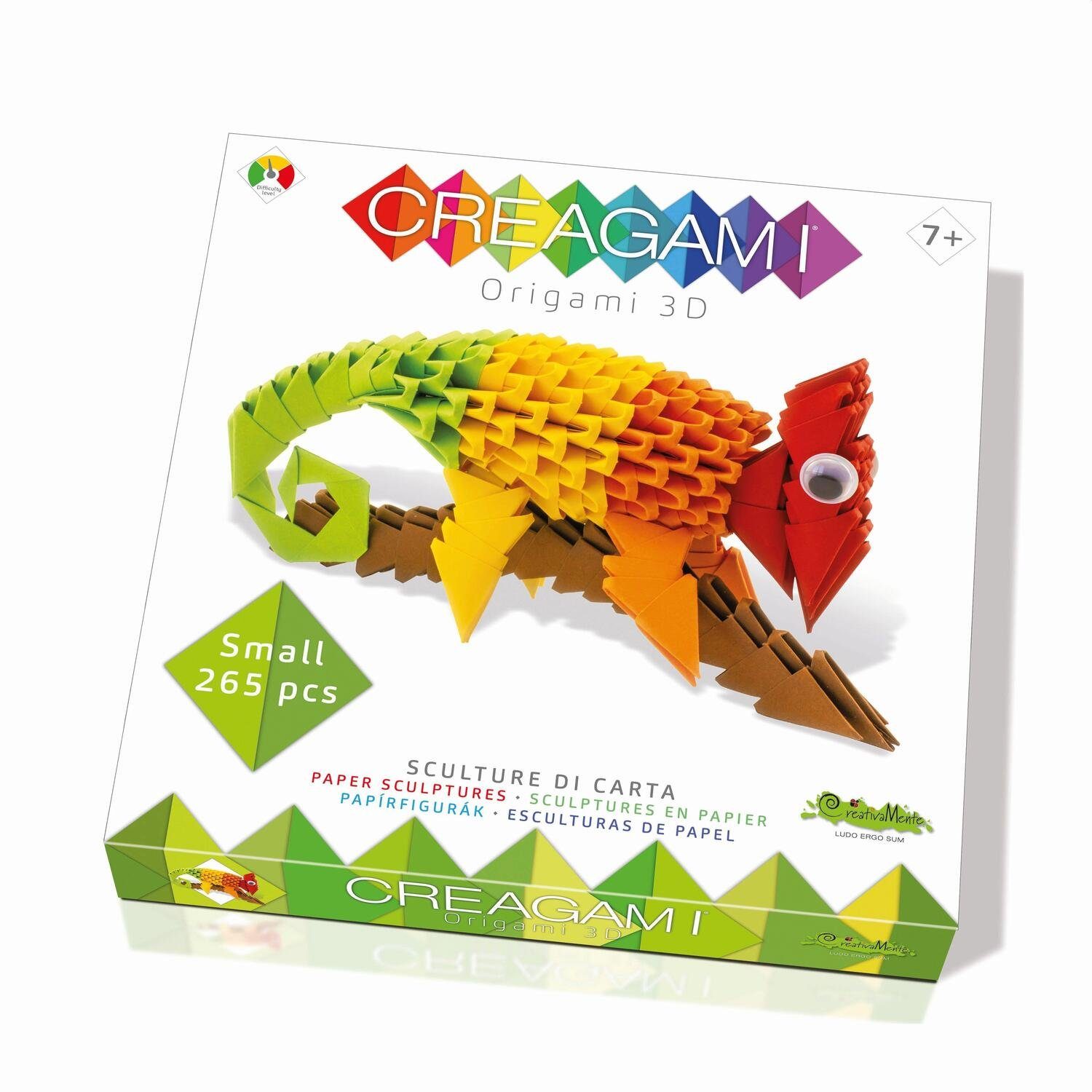 Carletto Spiel, CREAGAMI - Origami 3D Chamäleon 265 Teile