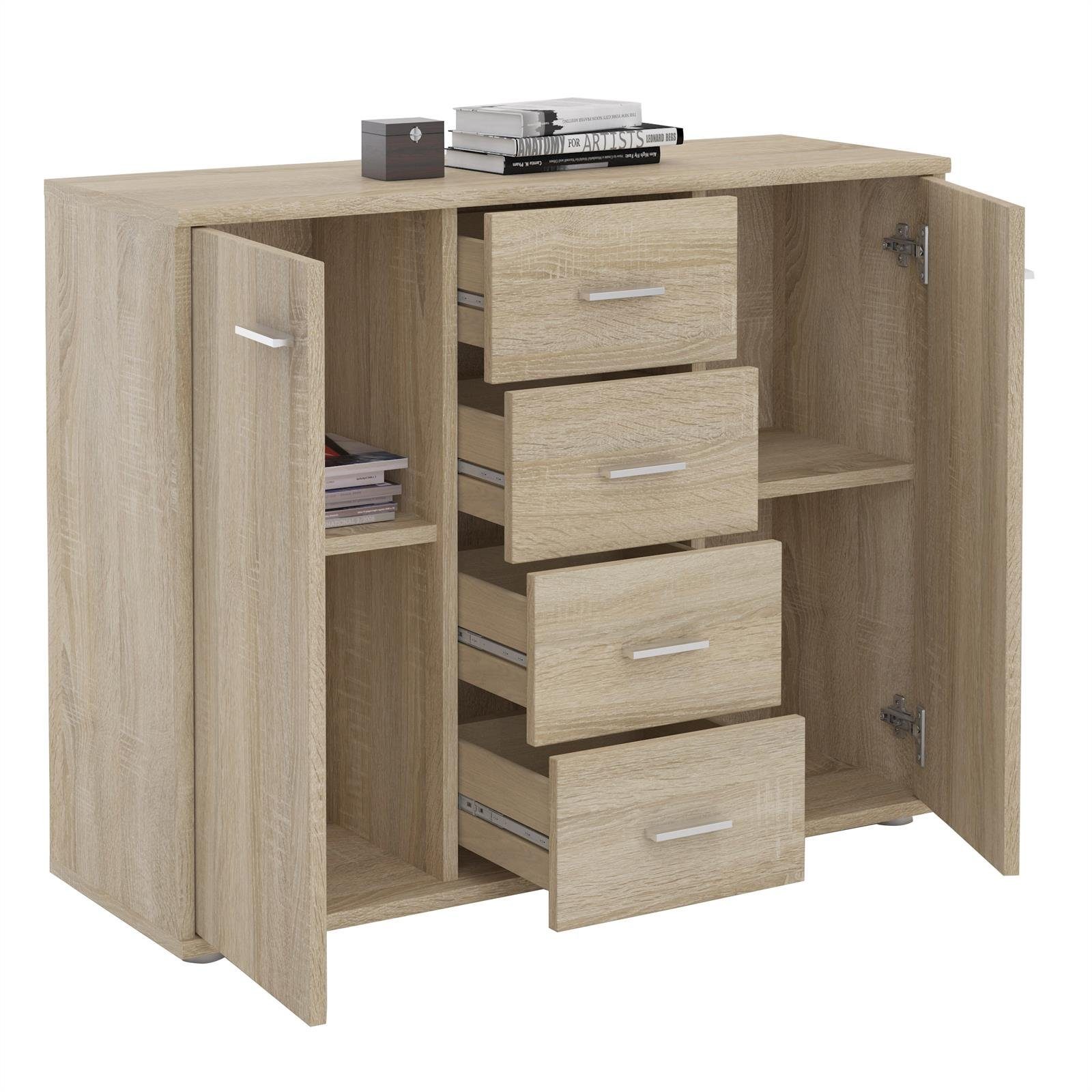 CARO-Möbel Highboard JAMIE, Sideboard Kommode Mehrzweckschrank für Wohnzimm günstig online kaufen