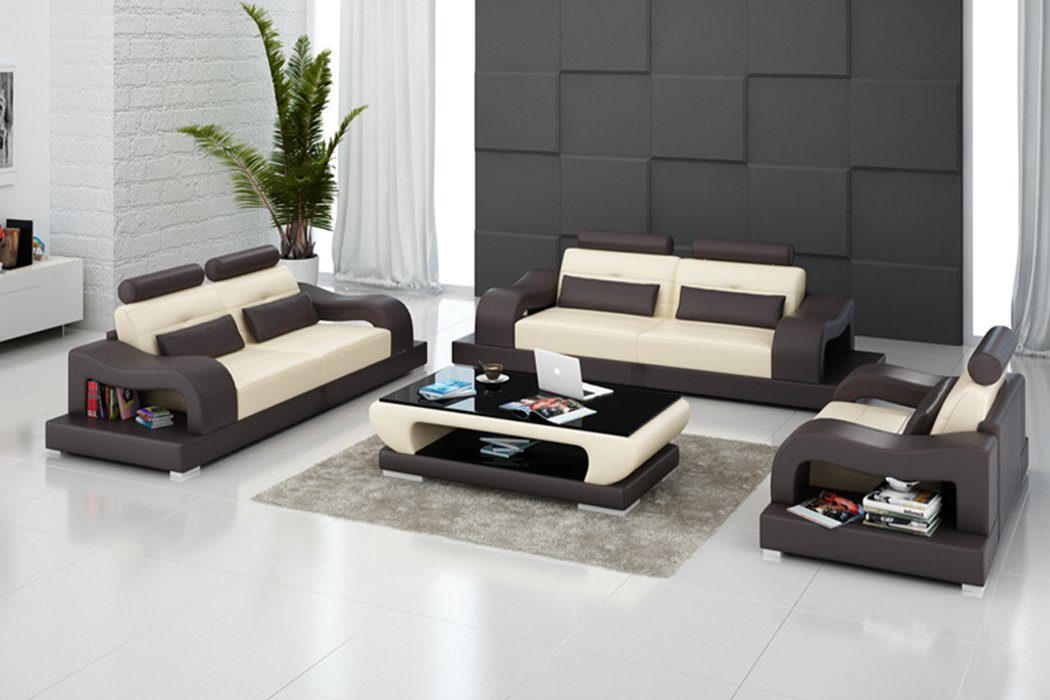JVmoebel Sofa Luxus 3+2+1 Couchgarnitur Polstermöbel stilvolle Sofas Neu, Made in Europe Beige