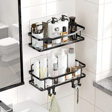 Rnemitery Duschkorb 2 Stück Edelstahl Duschablage Ohne Bohren Badezimmer Regal mit Haken