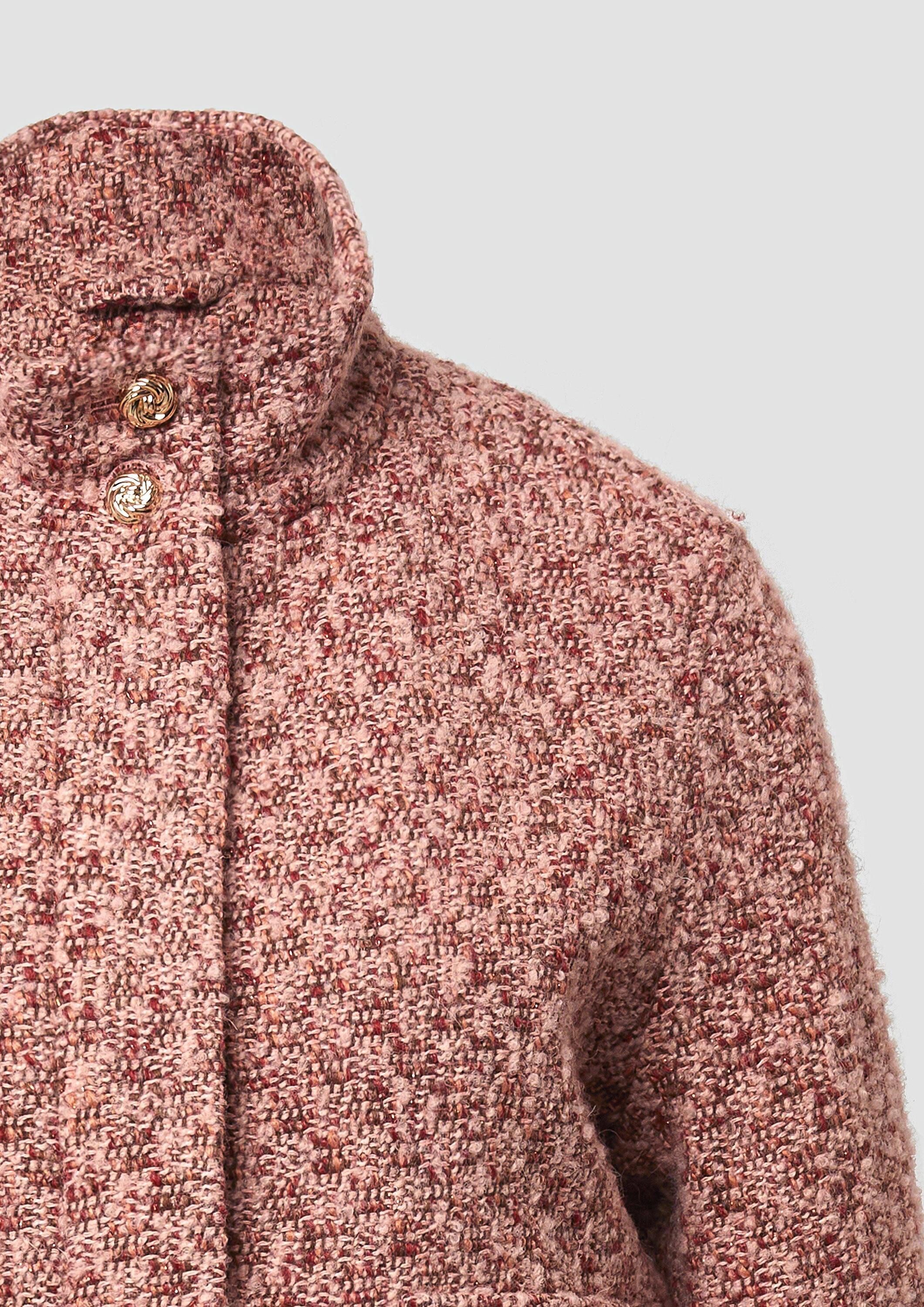 s.Oliver Funktionsjacke Indoor-Jacke Gefütterte Bouclé-Jacke mit verdecktem Reißverschluss