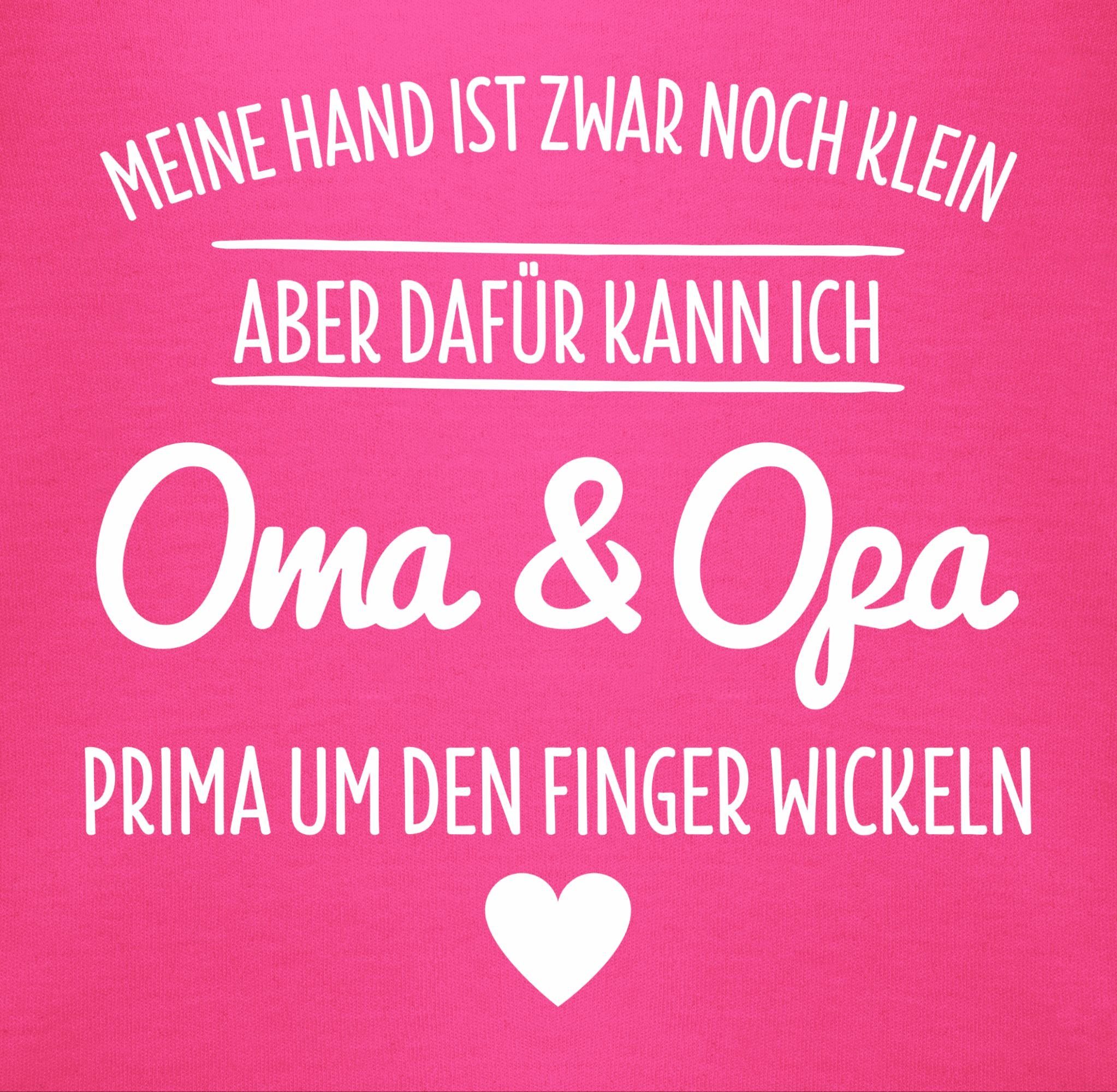 Shirtbody und Großeltern Fuchsia Sprüche Baby wickeln Finger Oma 2 um den Shirtracer Opa