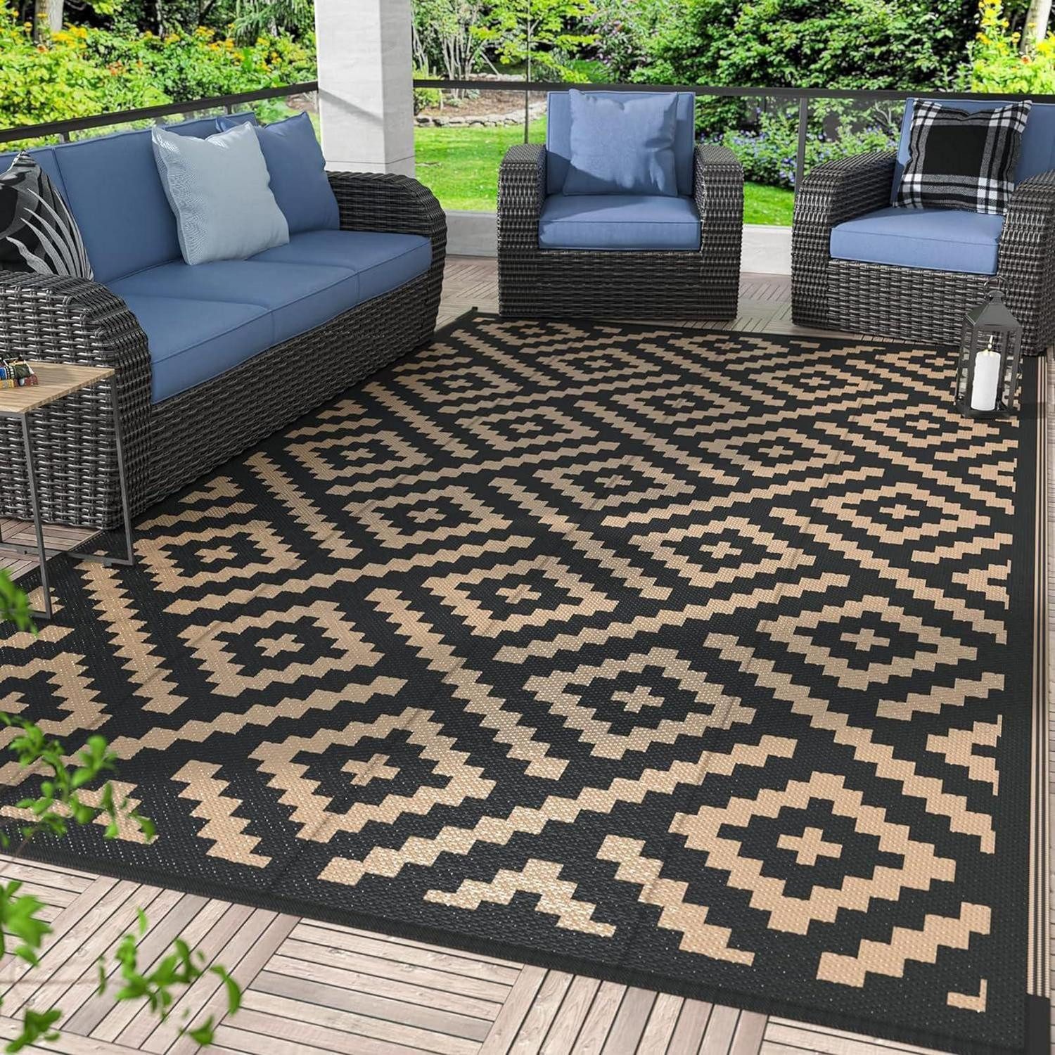 LuxusKollektion Outdoorteppich Outdoor Teppich Camping Wendbar B 60*90cm, rechteckig, Höhe: 5 mm