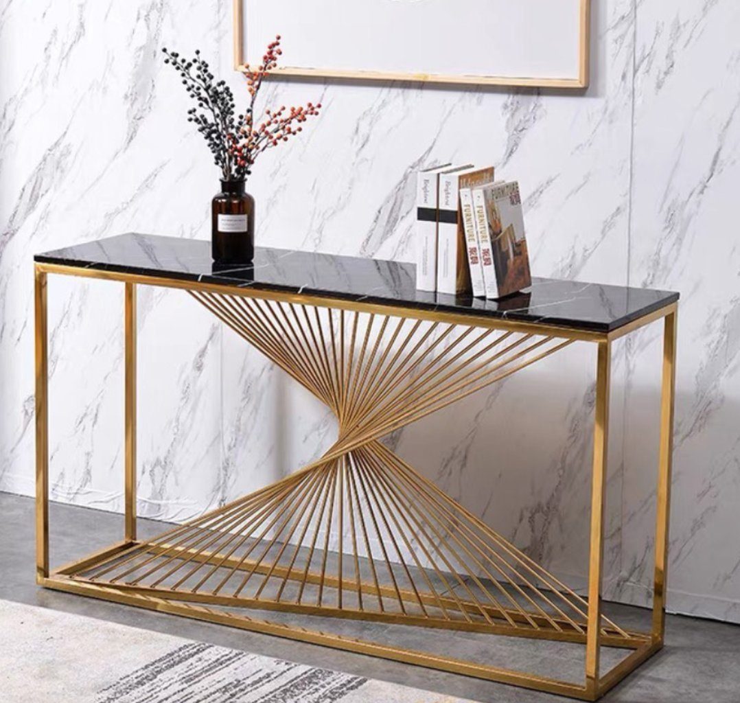 JVmoebel Konsolentisch, Designer Luxus Konsole Tisch Konsolen Tische Holz Metall Design Gold