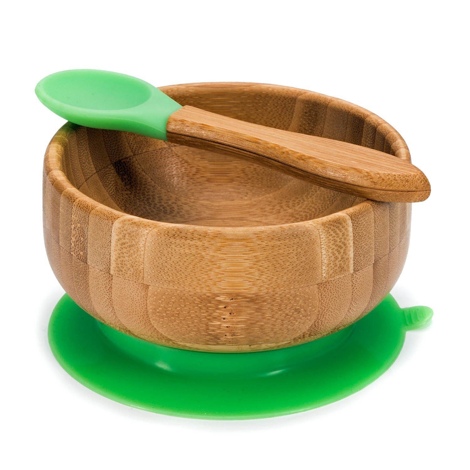 all Kids United Schüssel Kinder Breischüssel mit Saugnapf, Bambus, (Baby Müslischale), Breischale