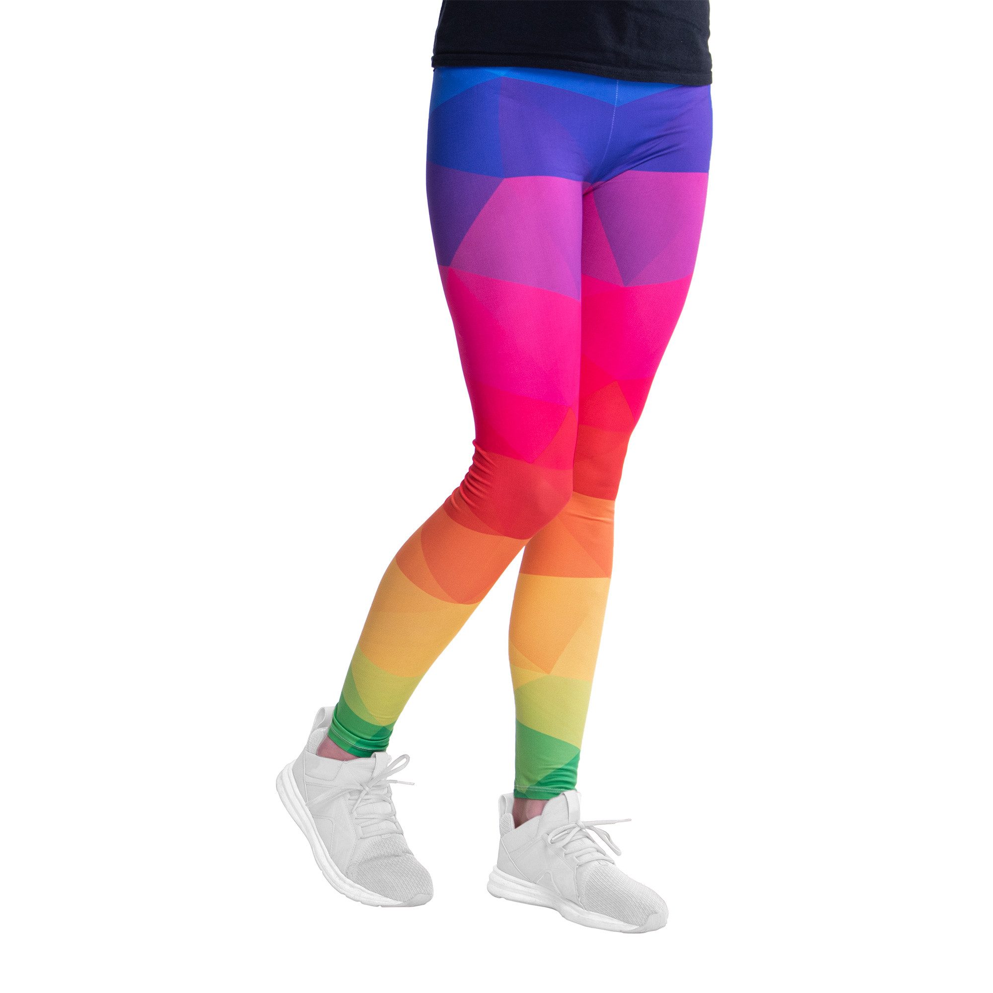 cosey Leggings Neon Line Leggings, 2 Größen (XS–S & M–L) (38/M bis 40/L) Bunte Dreiecke – Bild 4 von 5