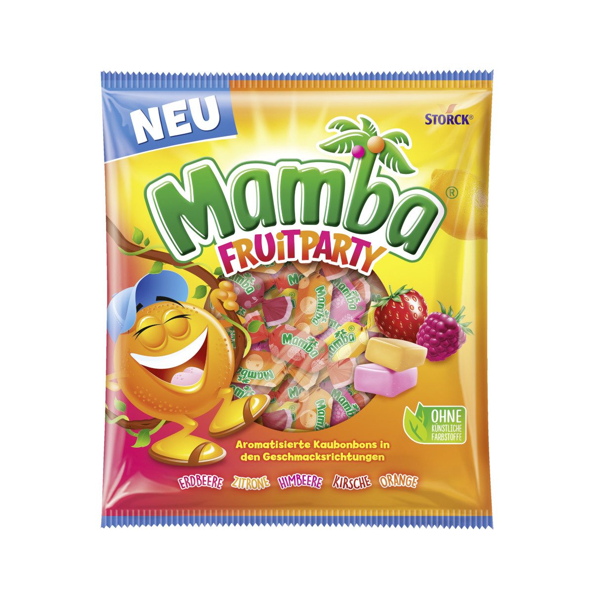 STORCK Süßigkeit, Storck Mamba Fruitparty Kaubonbons mit Fruchtgeschmack Packung 290g