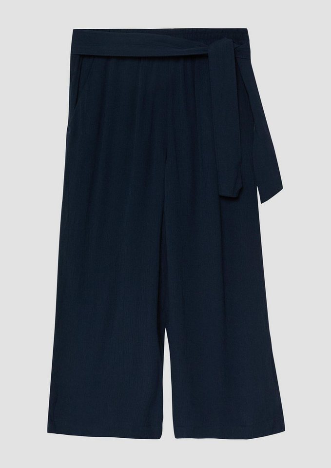 s.Oliver Chinos Hose Wide-Leg-Hose aus strukturierter Viskose mit Bindegürtel