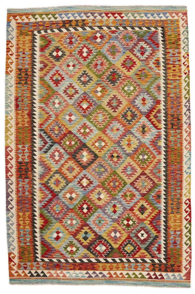 Orientteppich Kelim Afghan 197x292 Handgewebter Orientteppich, Nain Trading, rechteckig, Höhe: 3 mm