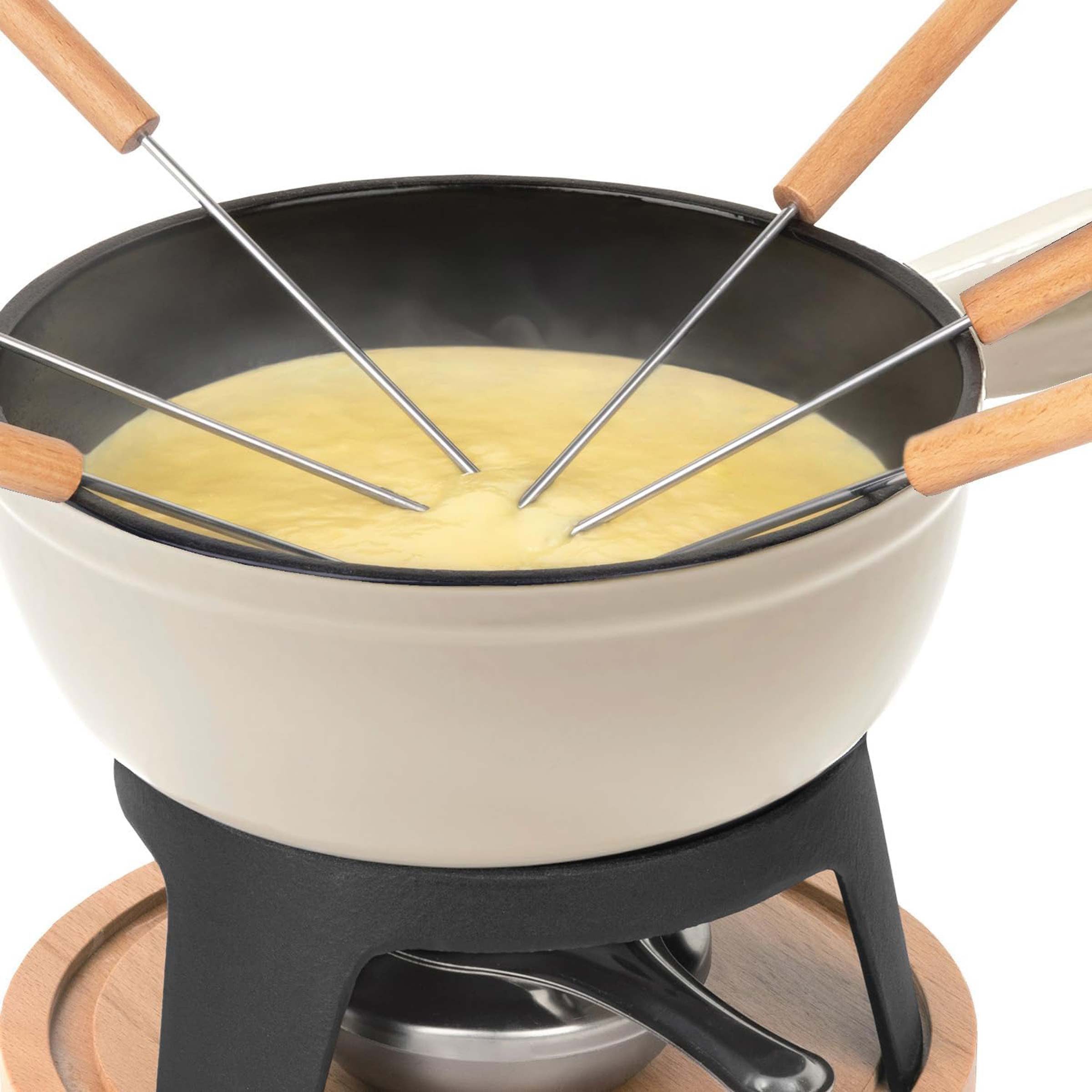 H.Koenig Fondue Mont Blanc La Fonderie 1890 Fondue Set in Holz-Optik