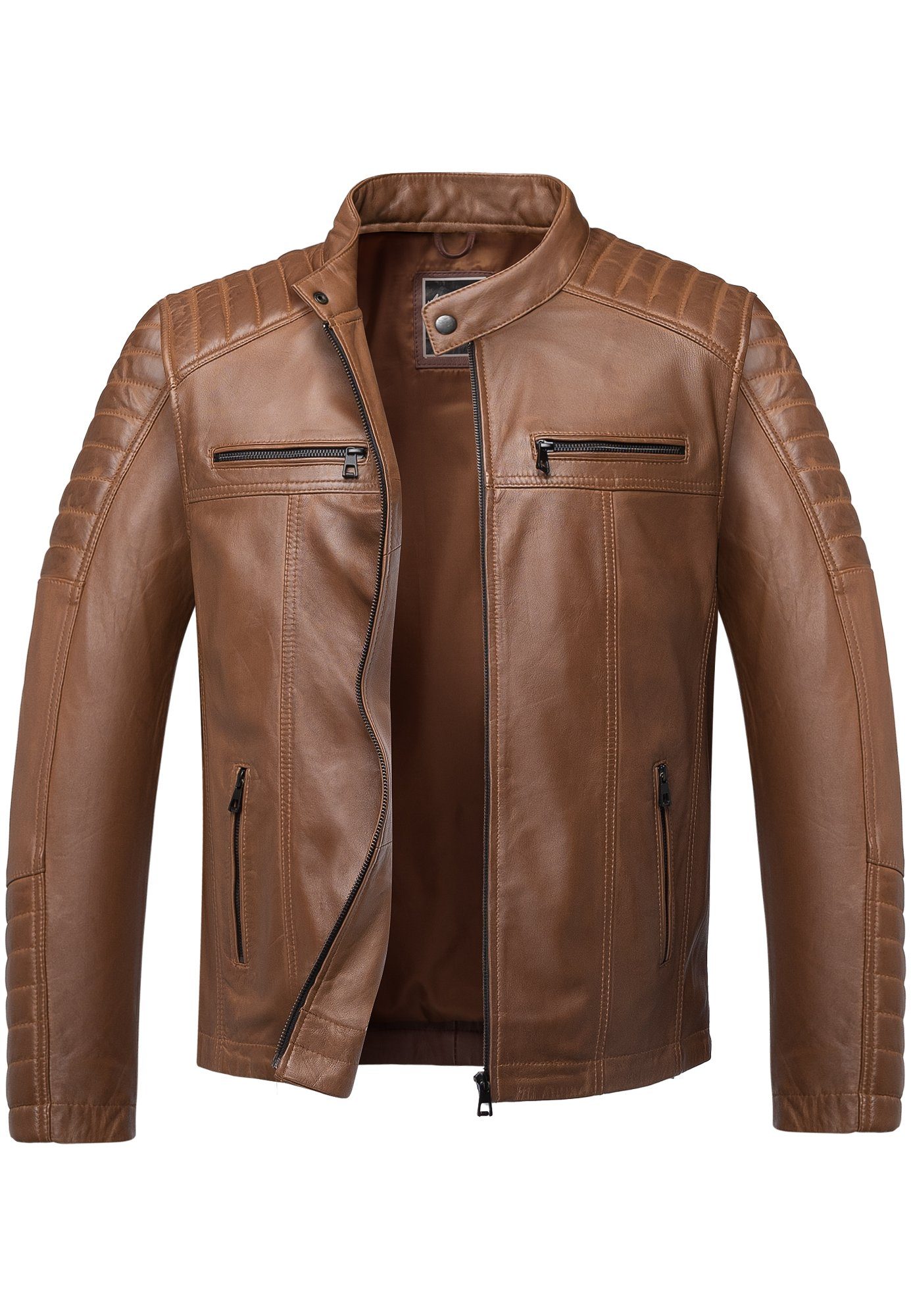 Amaci&Sons Lederjacke Ventura Lederjacke Echtleder Herren Biker Zipper Jack günstig online kaufen