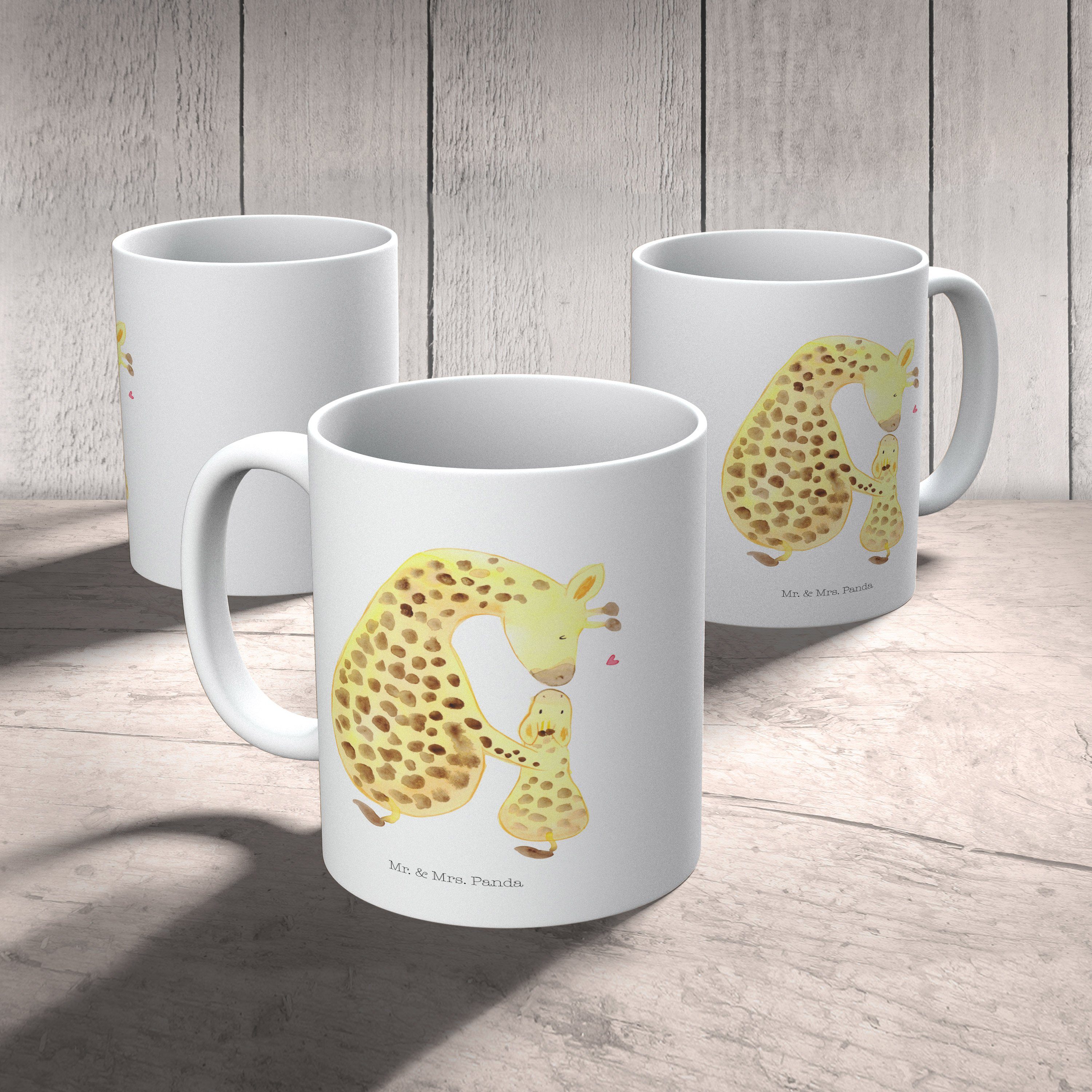 Mr. & Mrs. Kindergarten, Kuns, Geschenk, Kinderbecher - Kind Mutter, - Panda Weiß Giraffe Kunststoff Tasse, mit