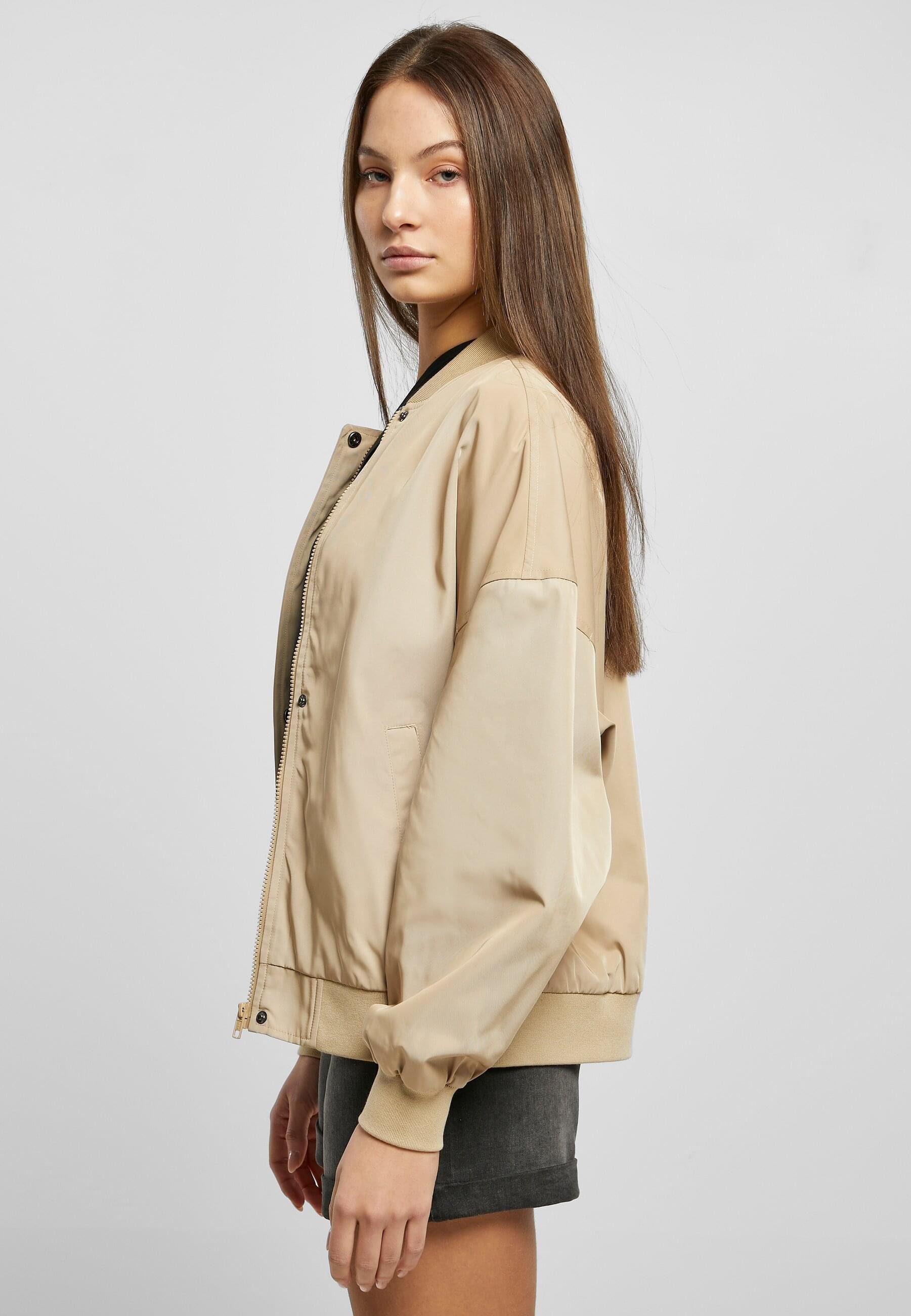 unionbeige Bomber (1-St) Oversized Damen Recycled CLASSICS Ladies Jacket Light Bomberjacke URBAN