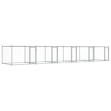 vidaXL Hundezwinger Hundezwinger mit Türen Grau 10x2x1,5 m Verzinkter Stahl