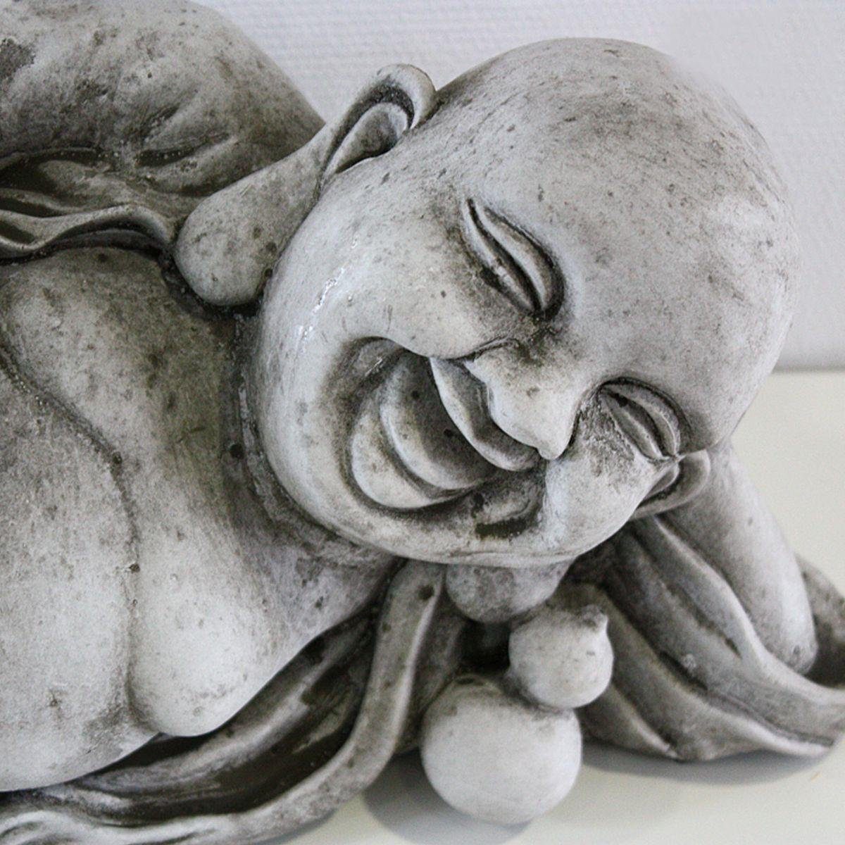 440s 440s Gartenfigur Antiksteinguss 46 cm, Buddha ca. liegender (Stück) B