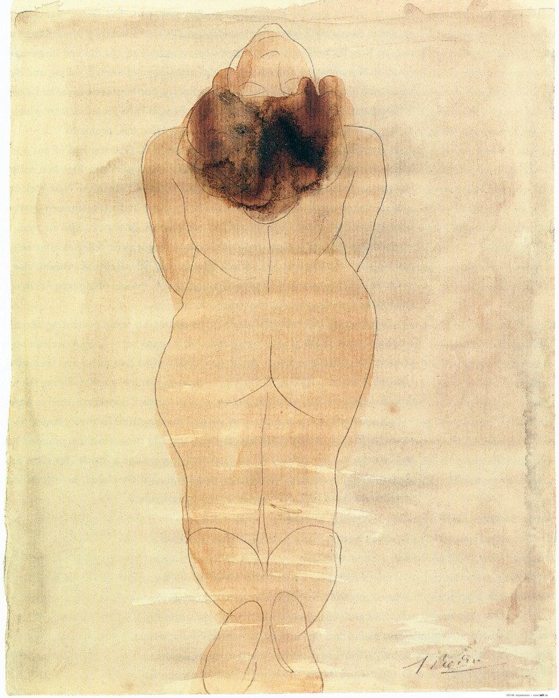 Poster Auguste Rodin Kunstdruck Bild - Kniende Frau (50 x 40 cm)