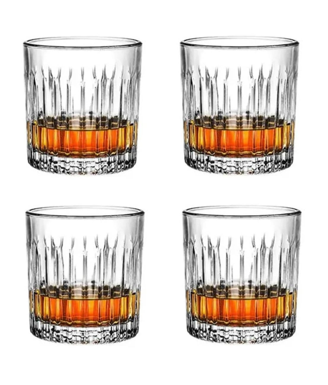 Whiskyglas Sets, anmutige Tumbler für Whisky und Rum mit Relief