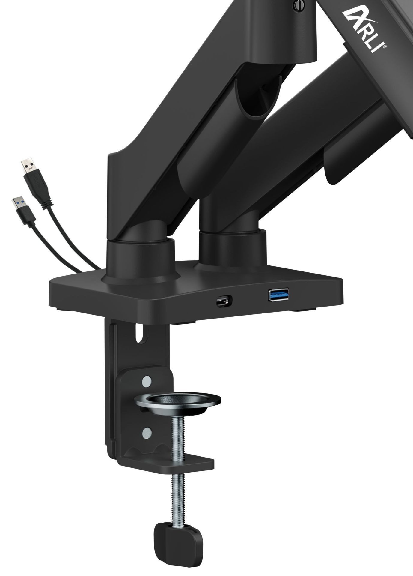 ARLI Monitor-Halterung Gasdruckfeder Monitorhalterung Dual 17 – 32 Zoll mit USB-A & USB-C, (1-tlg., Höhenverstellbarer Monitorarm schwenkbar neigbar rotierbar)
