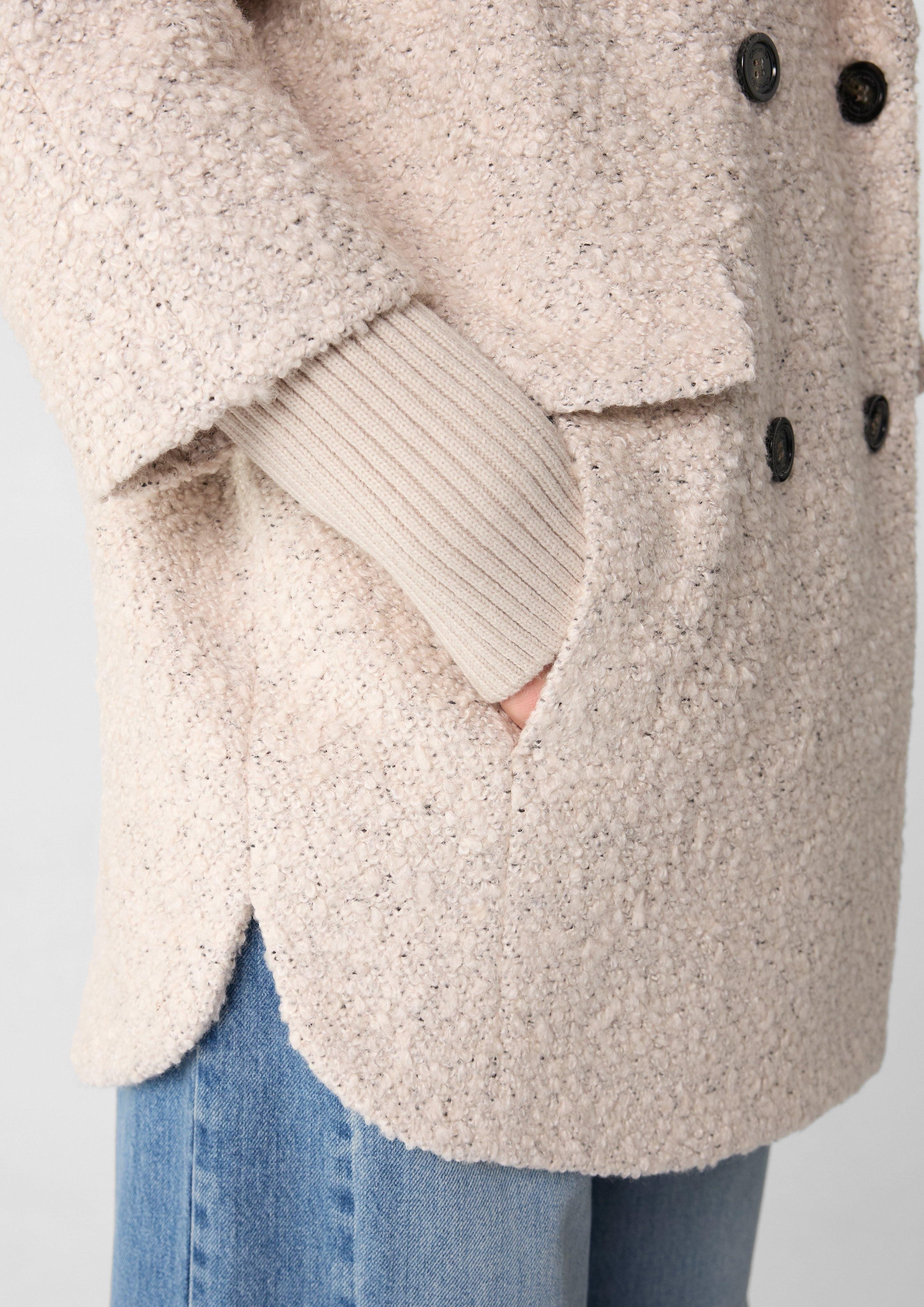 Comma Kurzjacke Bouclé-Jacke mit Reverskragen günstig online kaufen