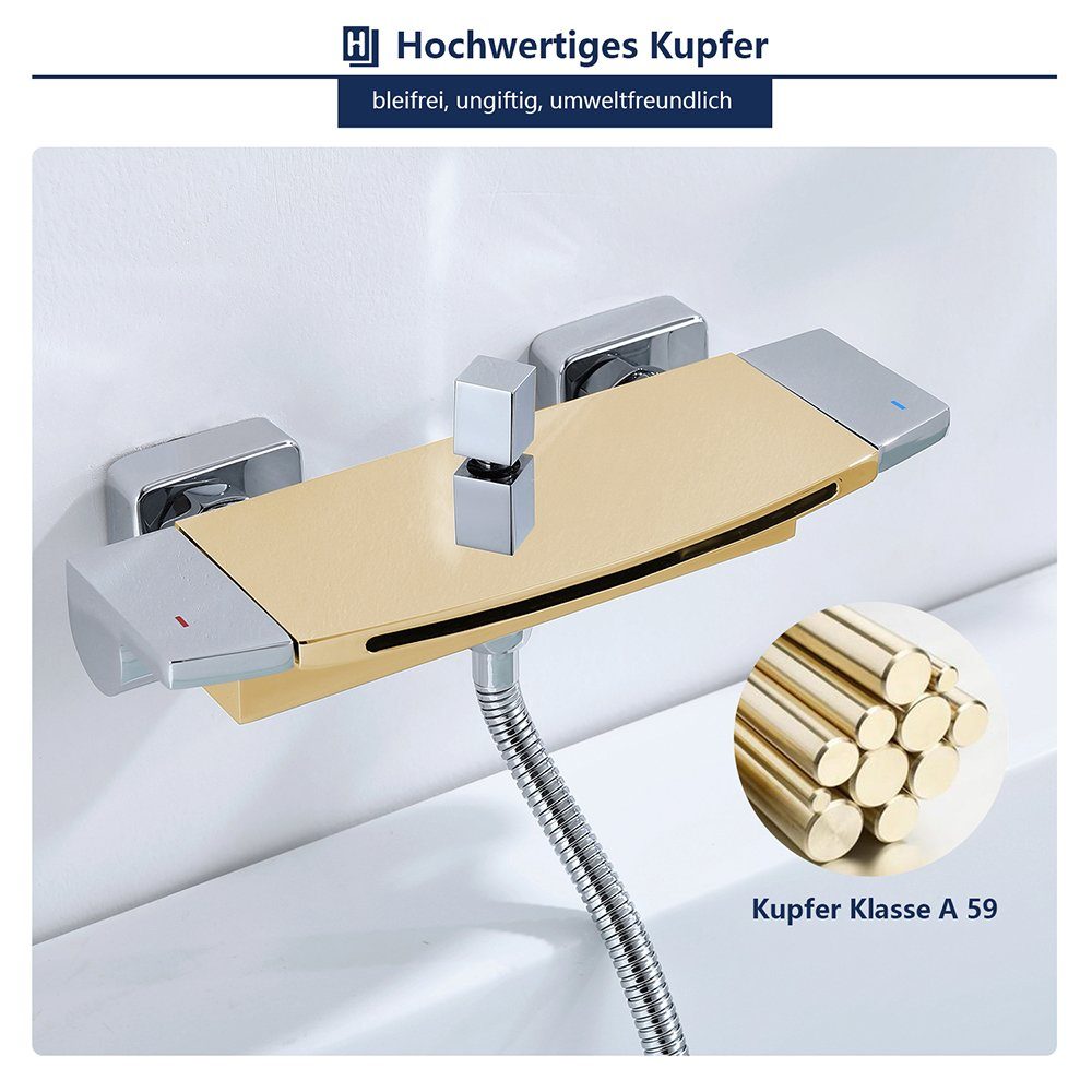 HOMELODY Brausegarnitur mit duschsystem Wannenarmatur wasserfal günstig online kaufen