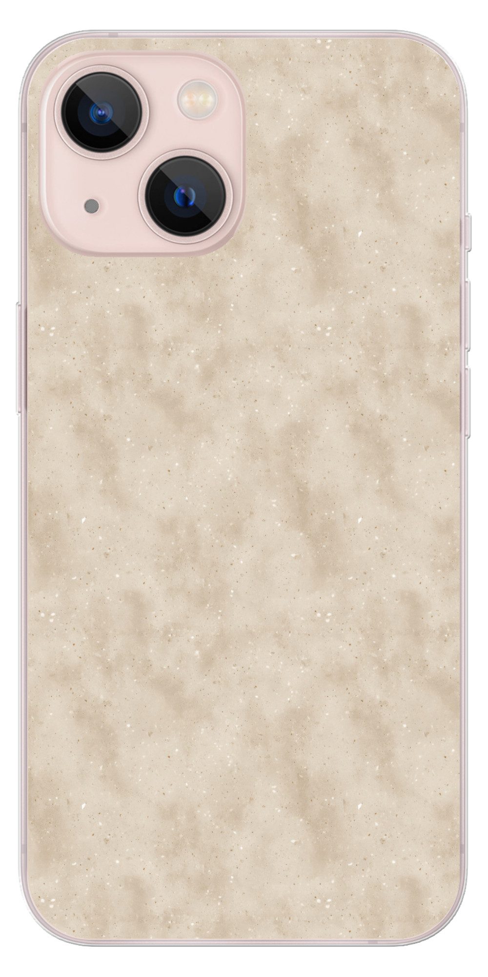 MuchoWow Handyhülle für Apple iPhone 13 Textur - Sprenkeln - Beige, Smartphone-Bumper, Print, Handy Schutzhülle Dünn