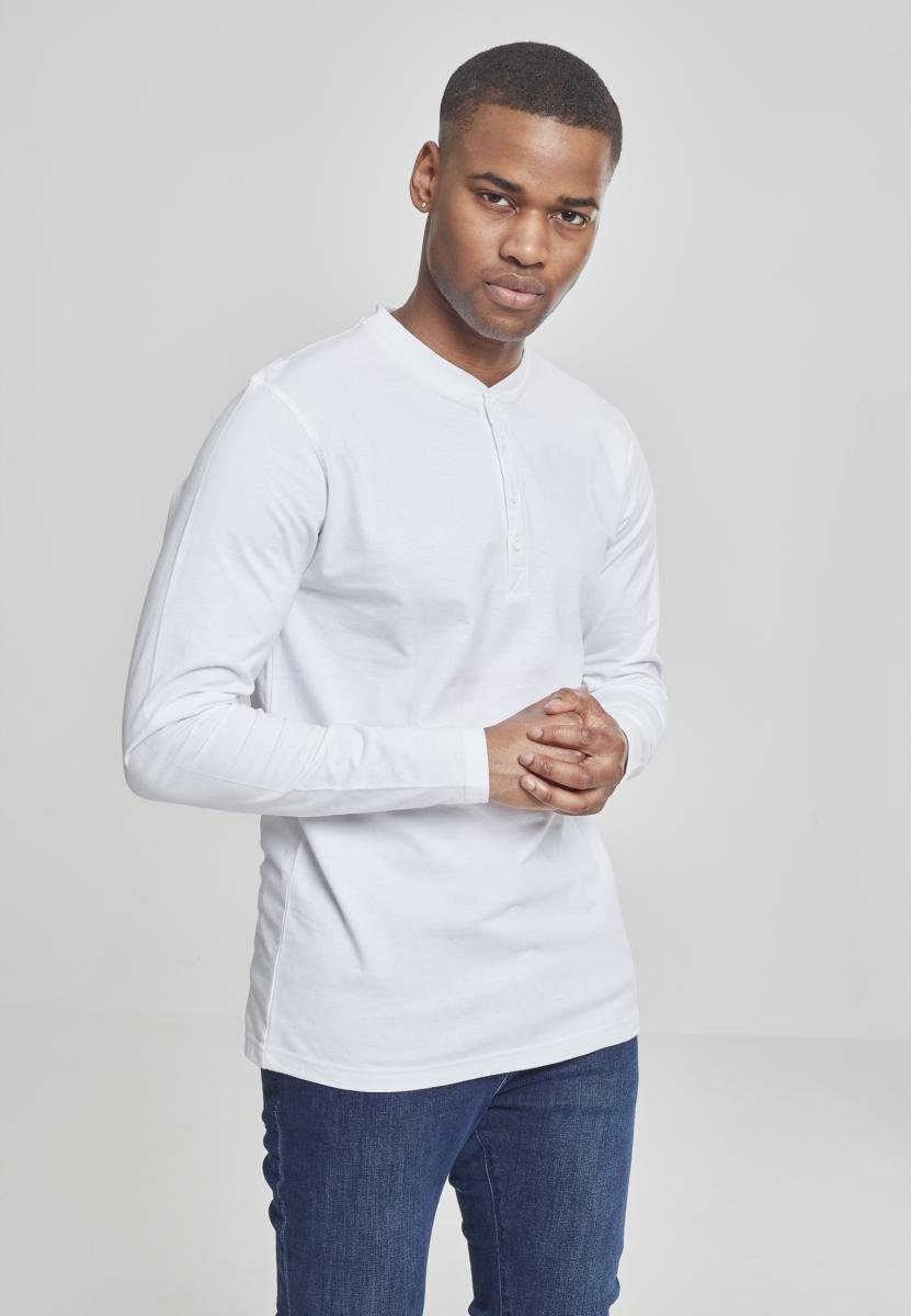 URBAN CLASSICS T-Shirt Herren Basic Henley L/S Tee (1-tlg) white