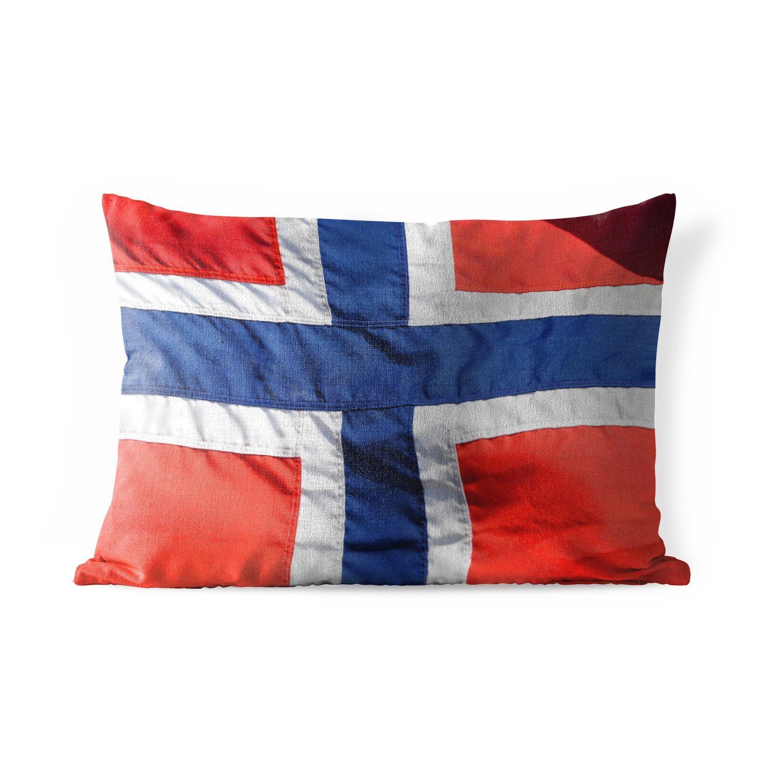 MuchoWow Dekokissen Die norwegische Flagge, Outdoor-Dekorationskissen, Polyester, Dekokissenbezug, Kissenhülle